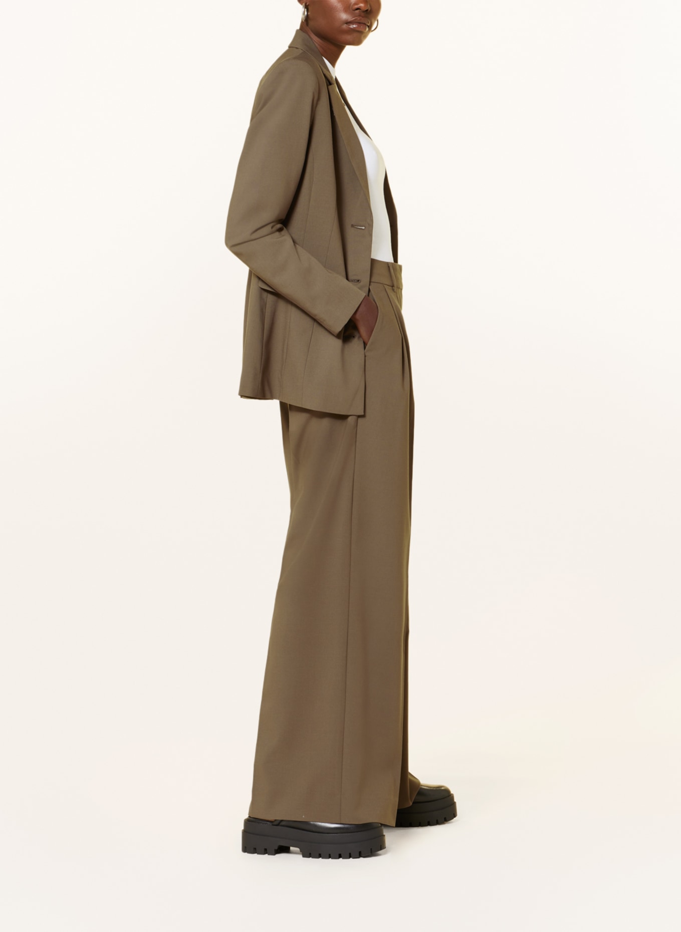 REMAIN Wide leg trousers, Color: OLIVE (Image 4)