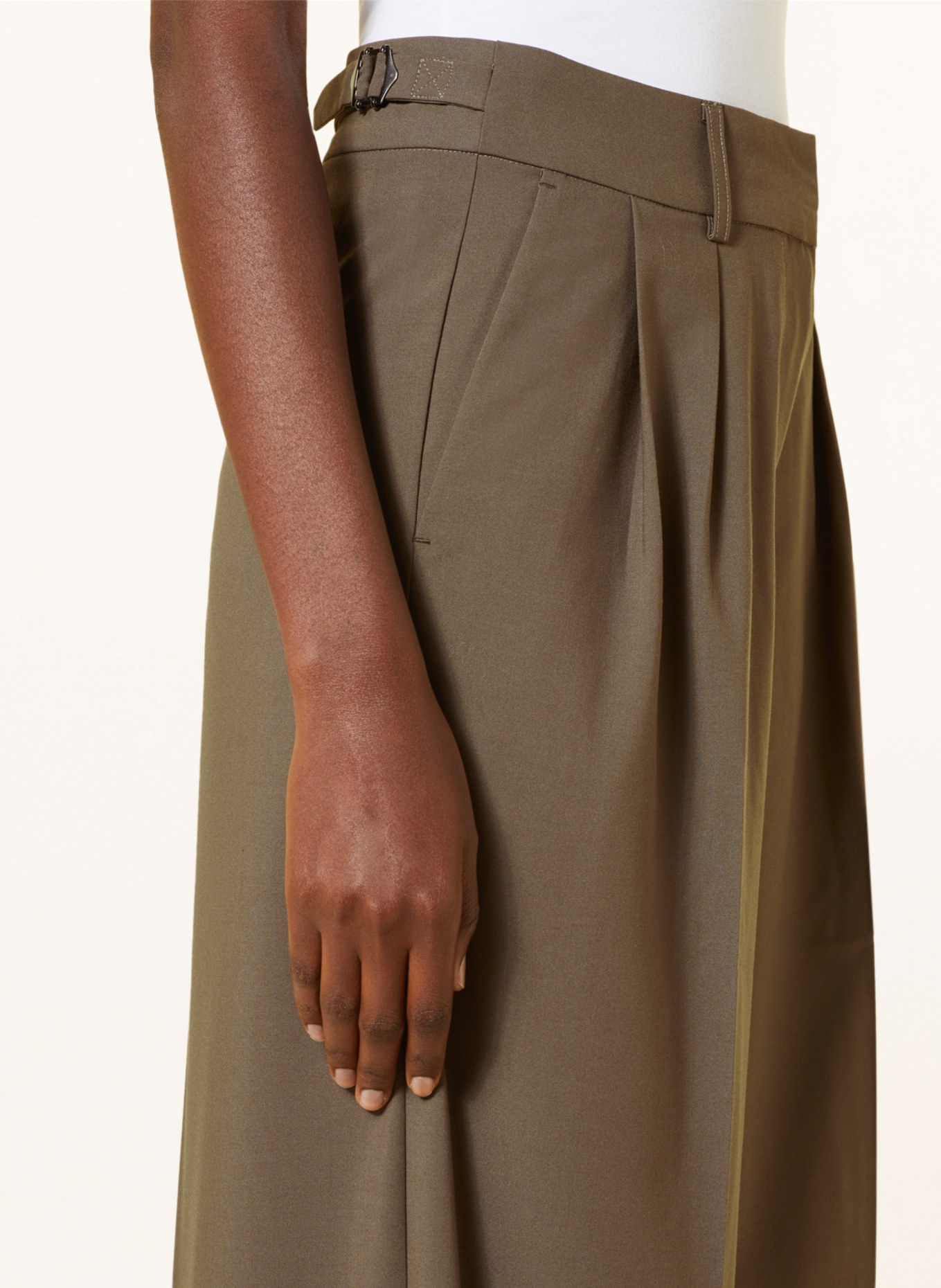 REMAIN Wide leg trousers, Color: OLIVE (Image 5)
