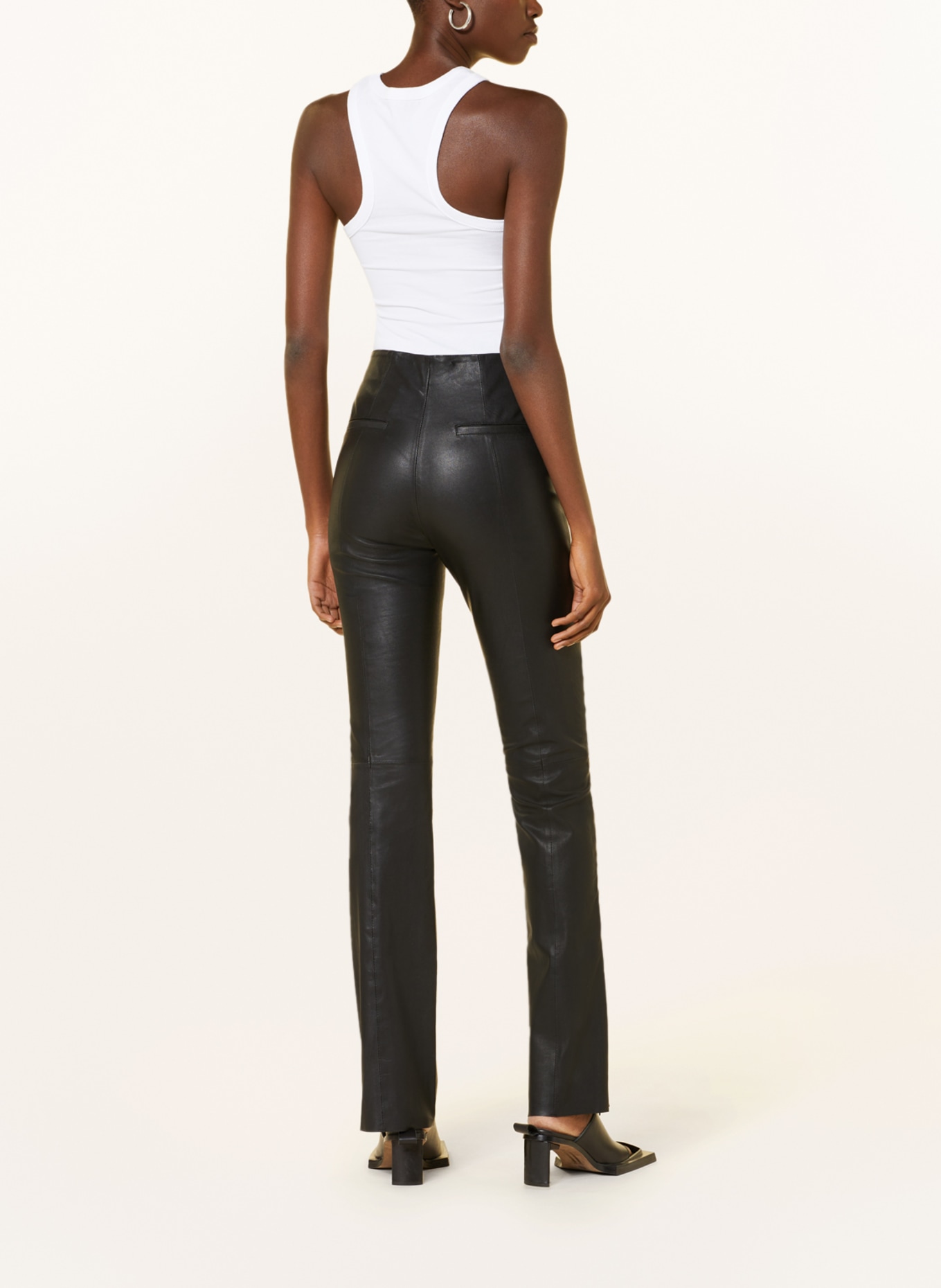 REMAIN Leather trousers, Color: BLACK (Image 3)