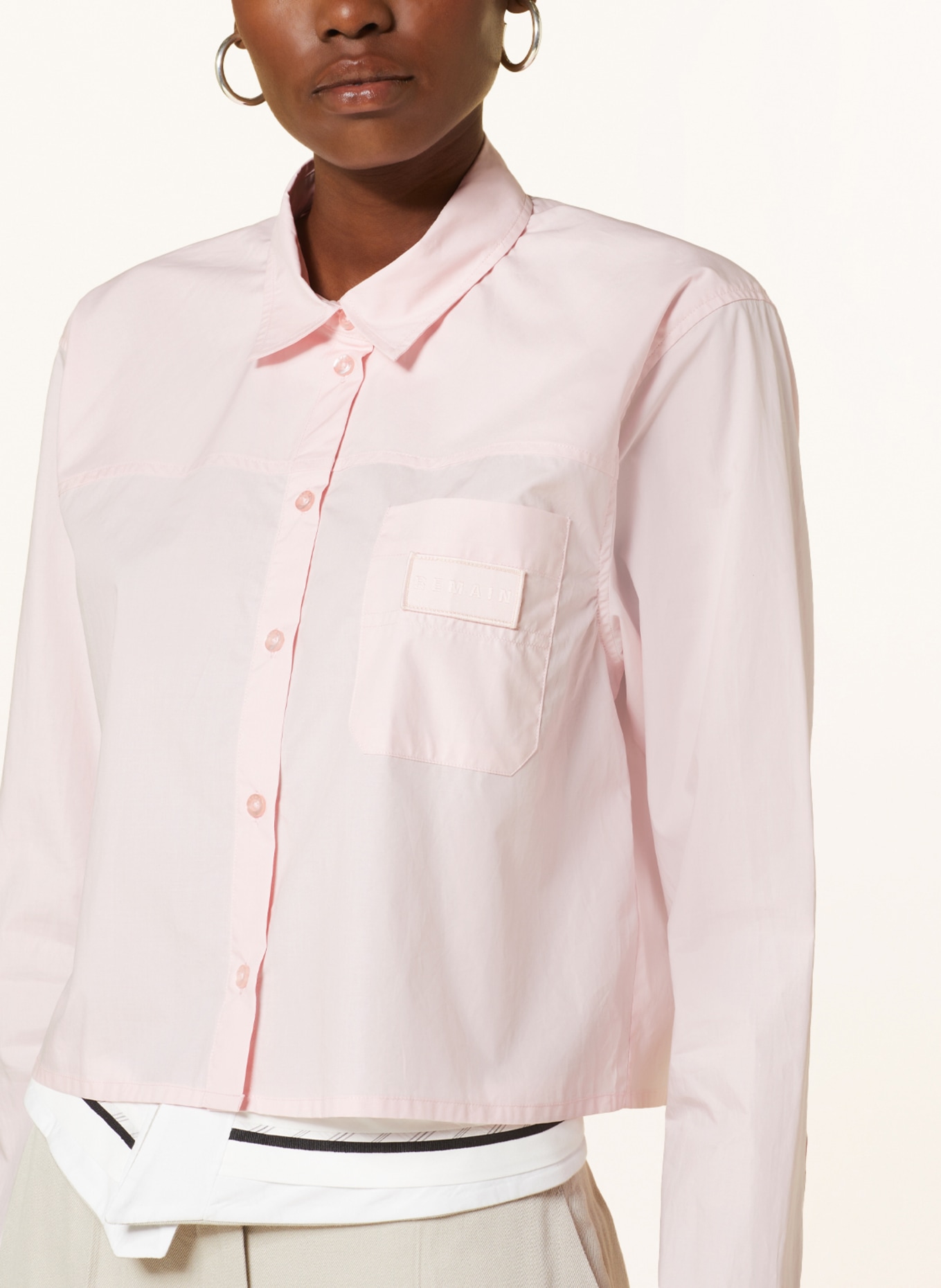 REMAIN Cropped-Hemdbluse, Farbe: ROSA (Bild 4)