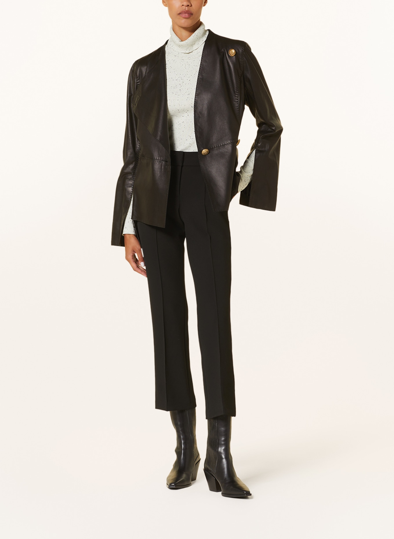 CAMBIO Bootcut-Hose FARAH: SCHWARZ