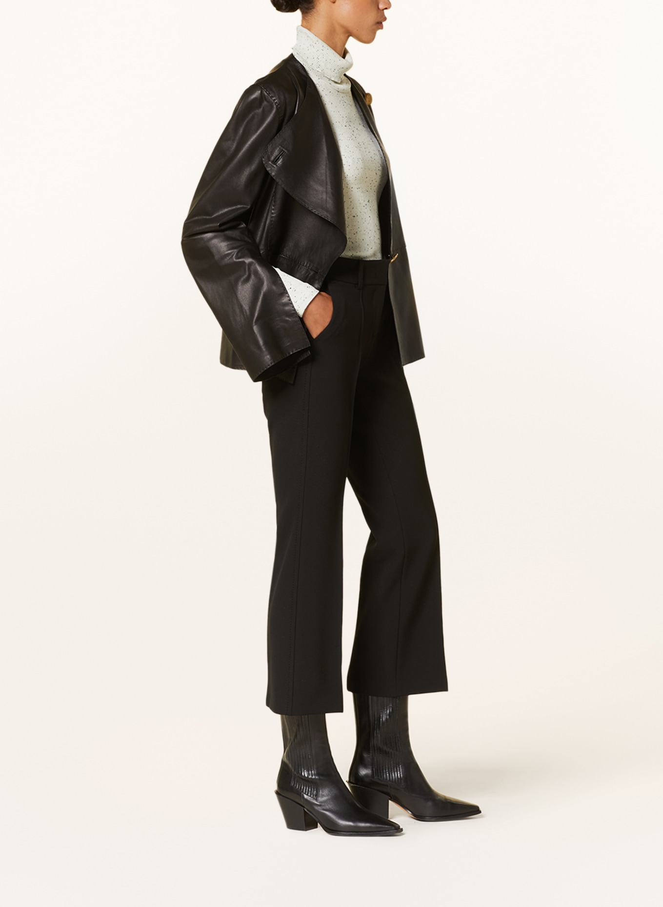 CAMBIO Bootcut-Hose FARAH: SCHWARZ