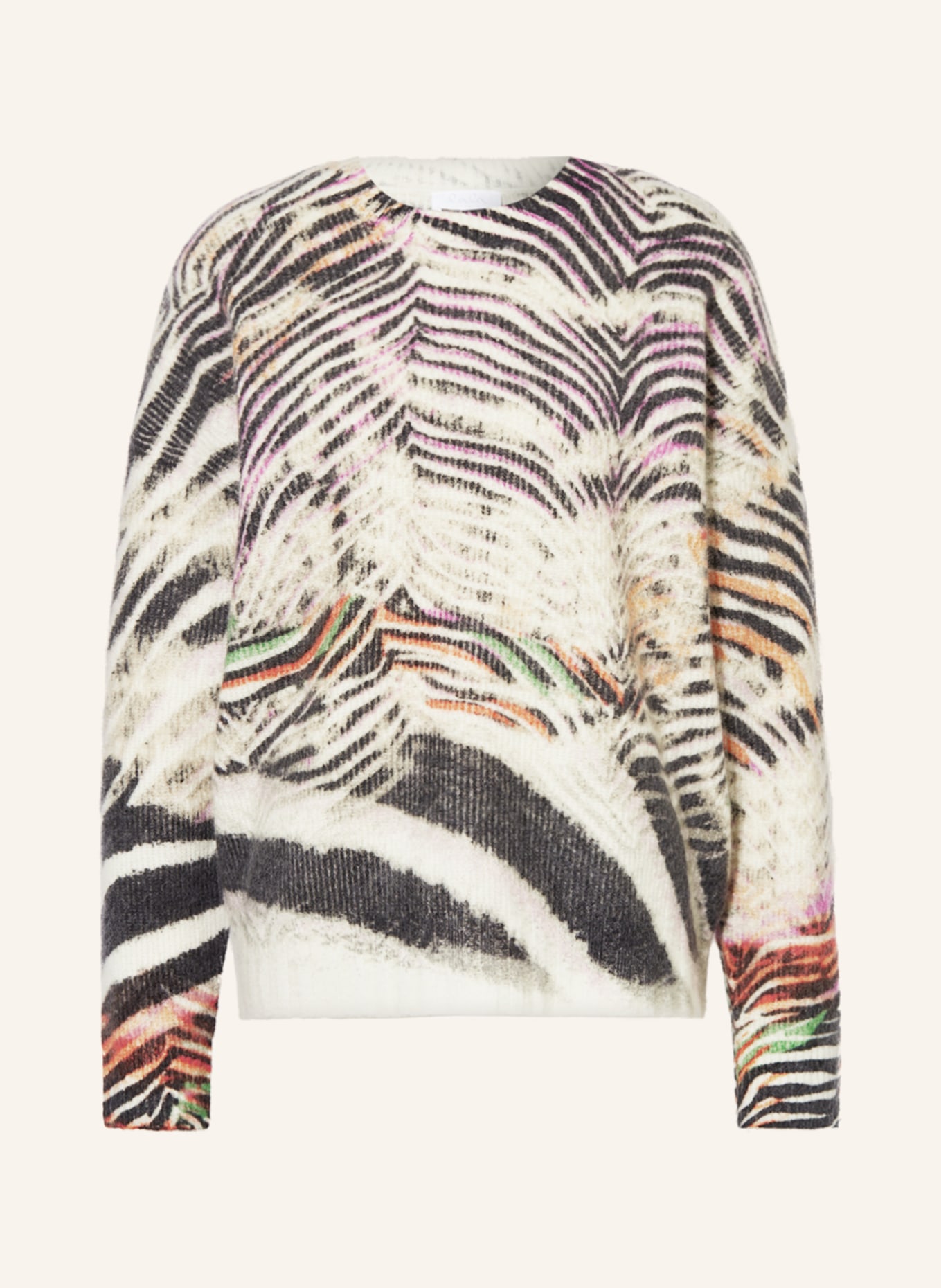 Lala Berlin Sweater KACYLITO with mohair, Color: BLACK/ FUCHSIA/ LIGHT ORANGE (Image 1)