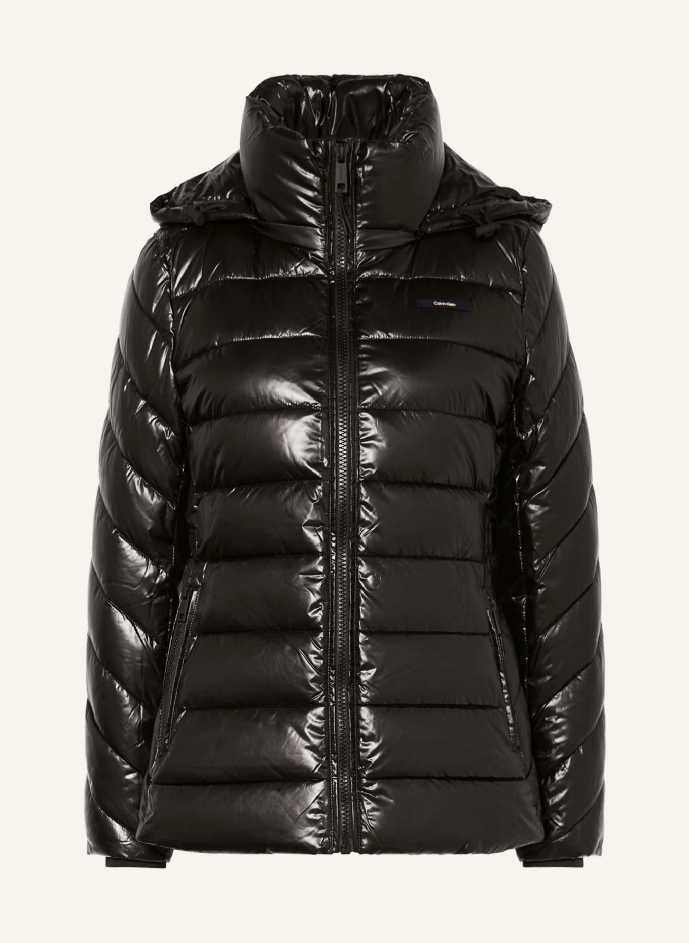 Calvin Klein Prošívaná bunda s odnímatelnou kapucí, Barva: ČERNÁ (Obrázek 1)