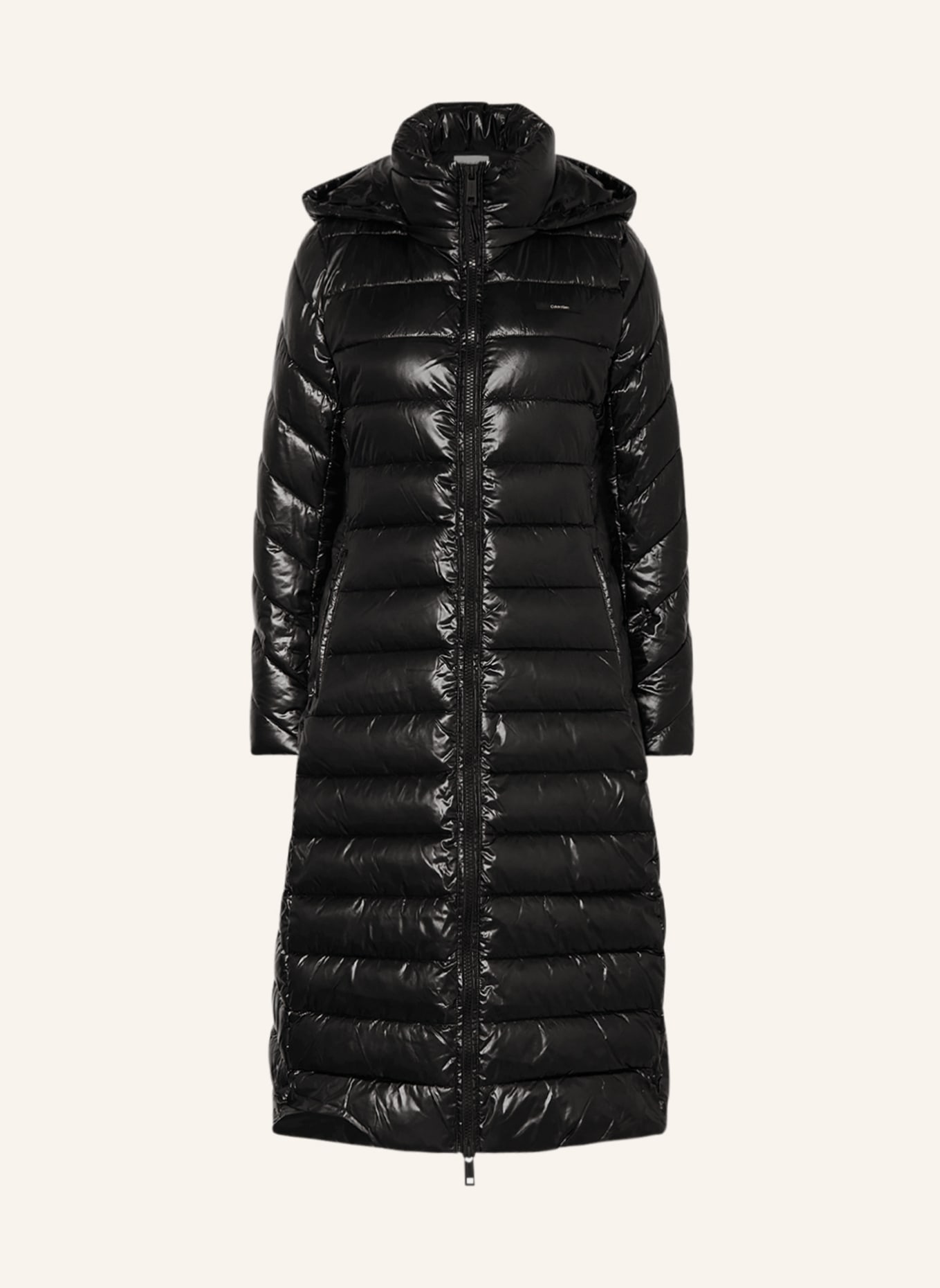 Calvin Klein Prošívaný kabát s odnímatelnou kapucí, Barva: ČERNÁ (Obrázek 1)