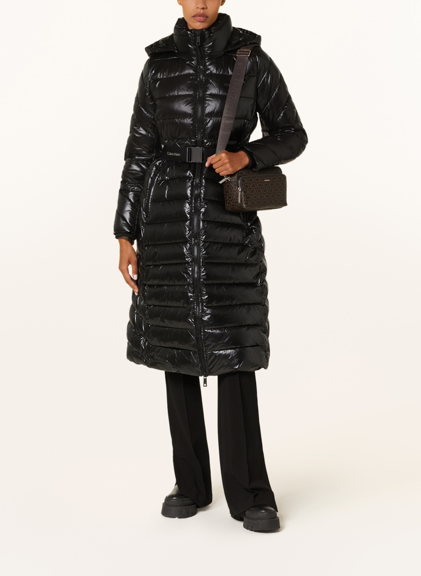 Calvin Klein Quilted coat with removable hood, Color: BLACK (Image 2)