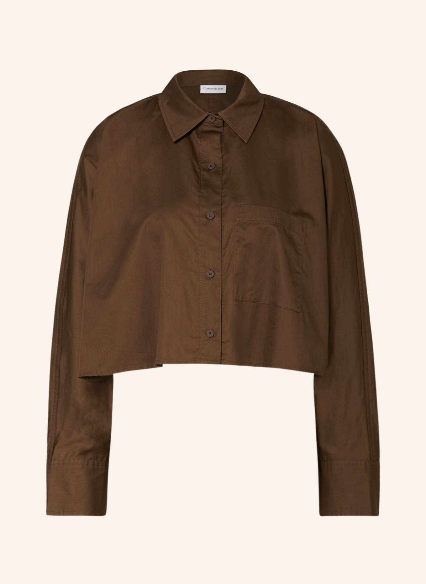 Calvin Klein Cropped shirt blouse, Color: BROWN (Image 1)