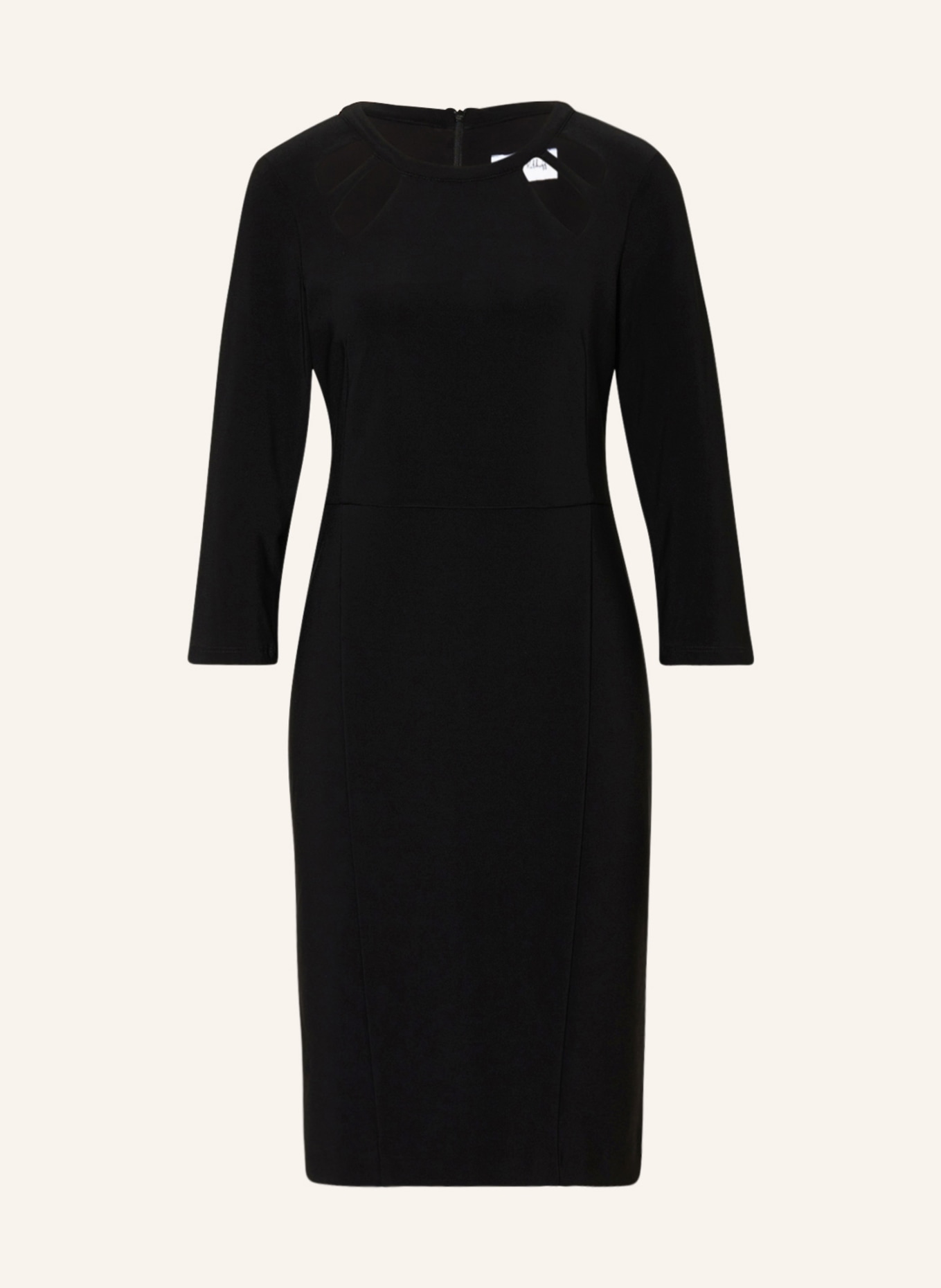 Joseph Ribkoff Sheath dress with cut-out and 3/4 sleeves, Color: BLACK (Image 1)