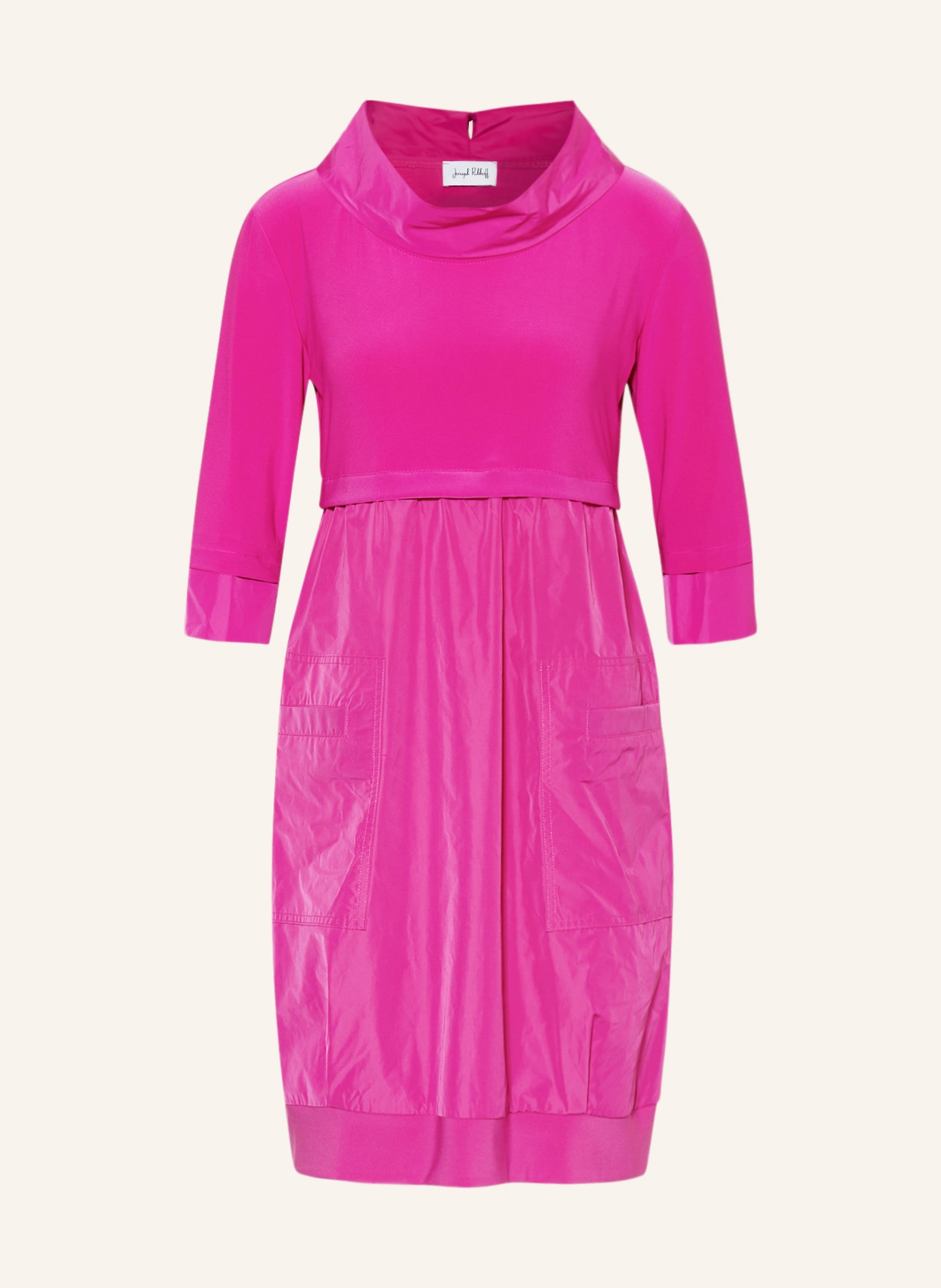 Joseph Ribkoff Dress in mixed materials with 3/4 sleeve, Color: PINK (Image 1)