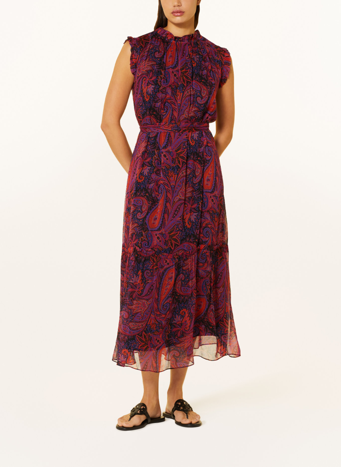 MRS & HUGS Dress with ruffles, Color: FUCHSIA/ DARK PURPLE/ ORANGE (Image 2)