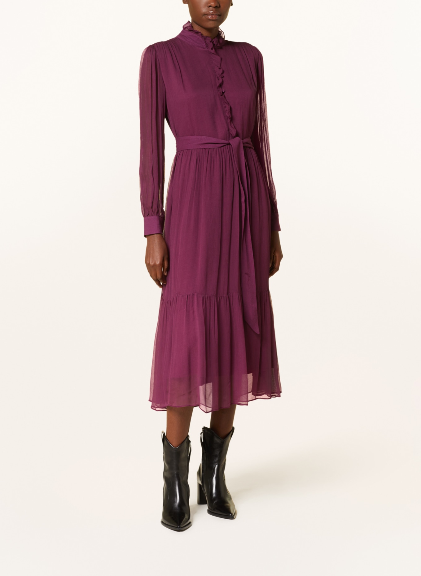 MRS & HUGS Dress: DARK RED