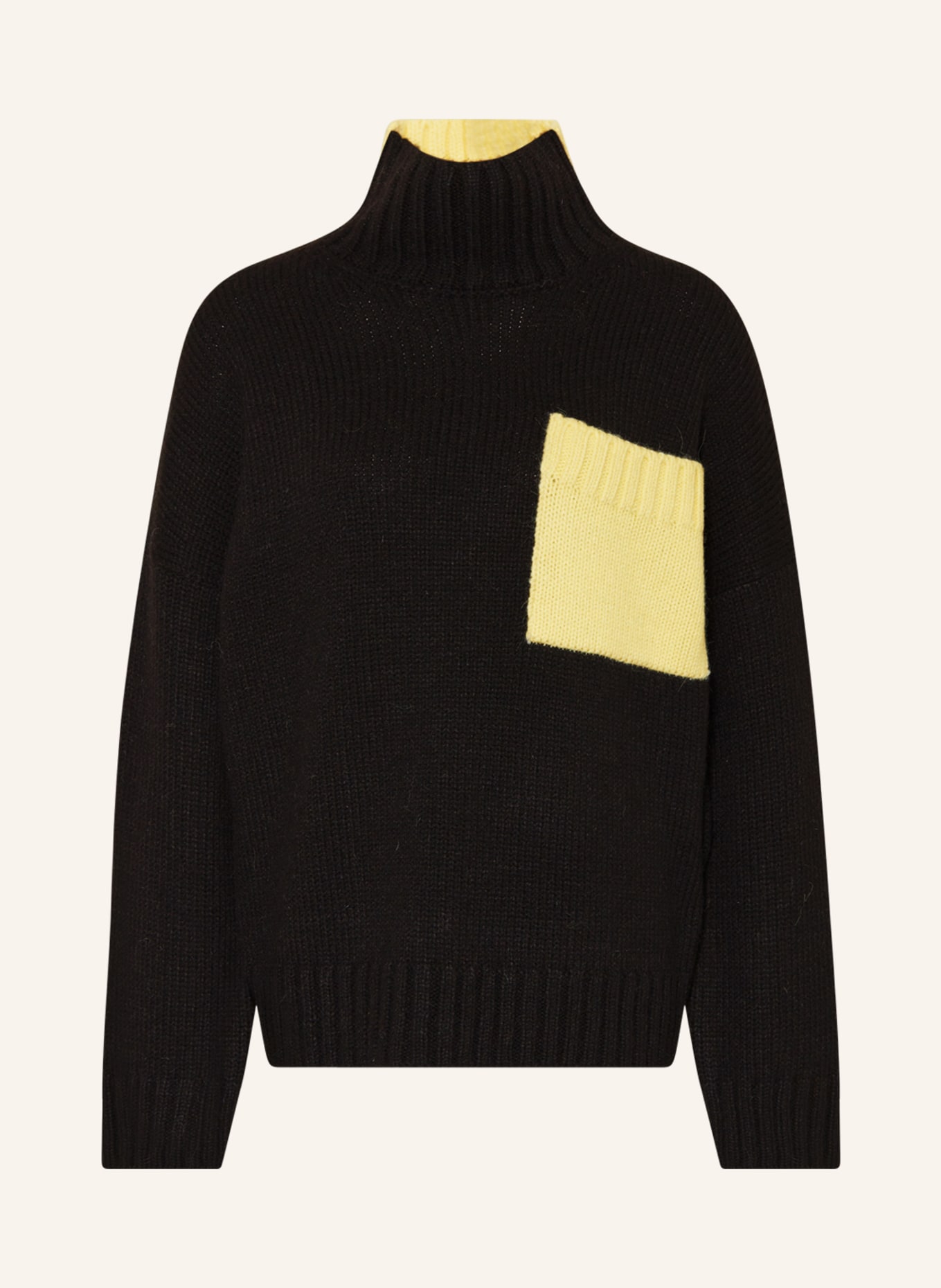 JW ANDERSON Sweater with alpaca, Color: BLACK/ YELLOW (Image 1)