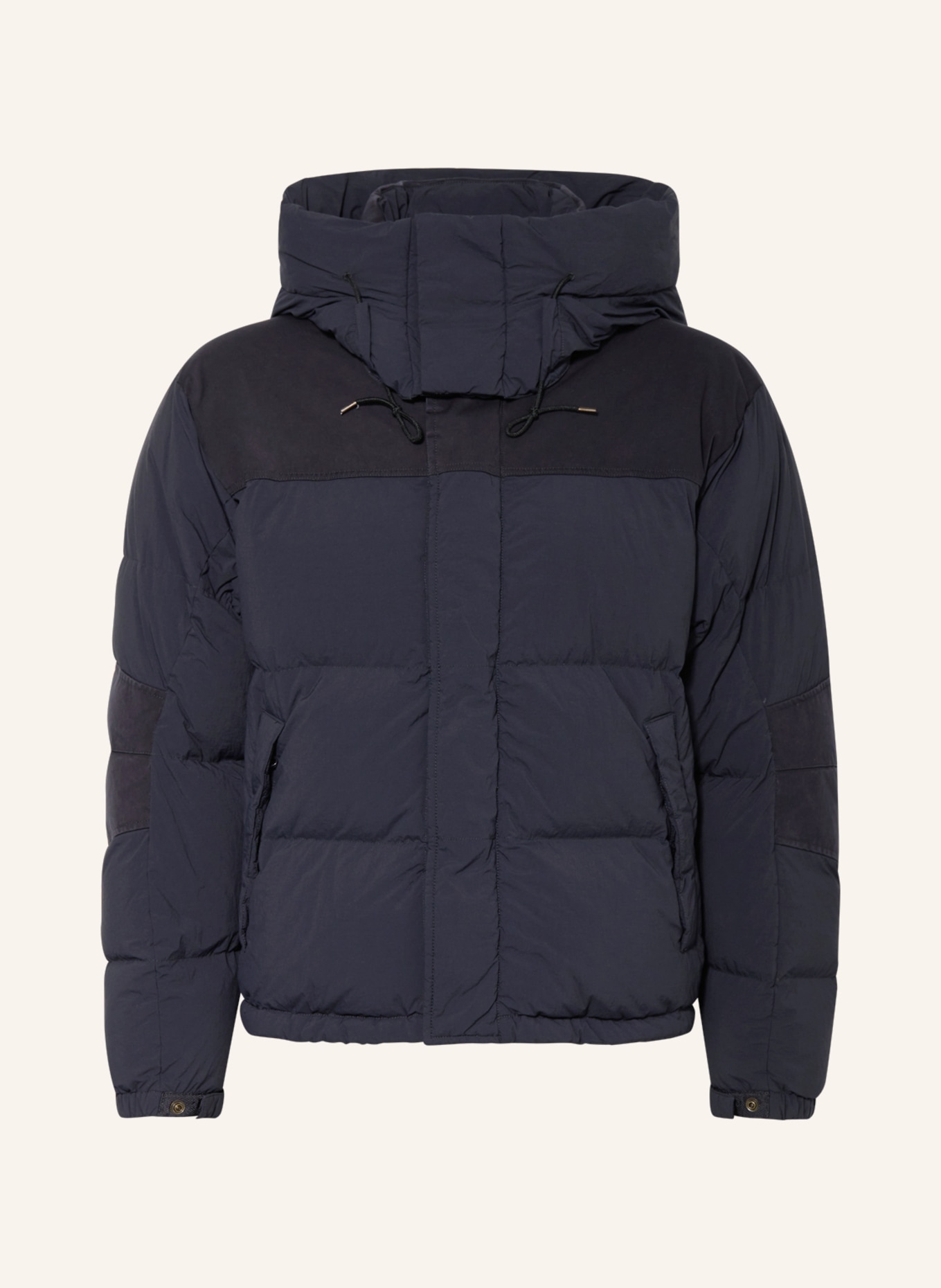 Ten c Down jacket with removable hood, Color: DARK BLUE (Image 1)
