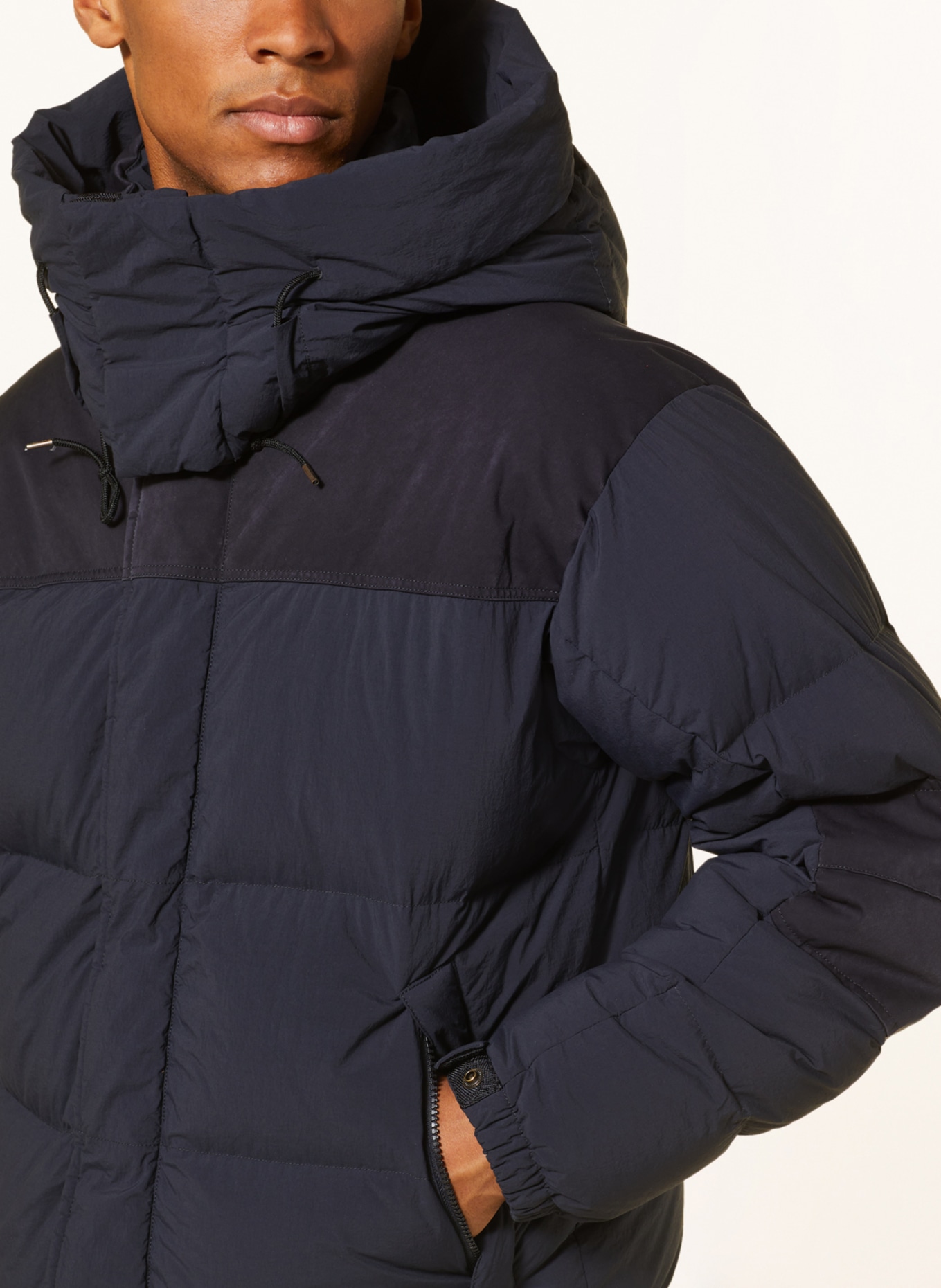 Ten c Down jacket with removable hood, Color: DARK BLUE (Image 5)
