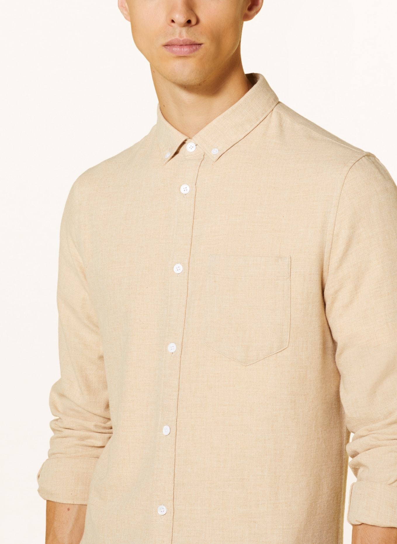 NOWADAYS Shirt slim fit, Color: BEIGE (Image 4)