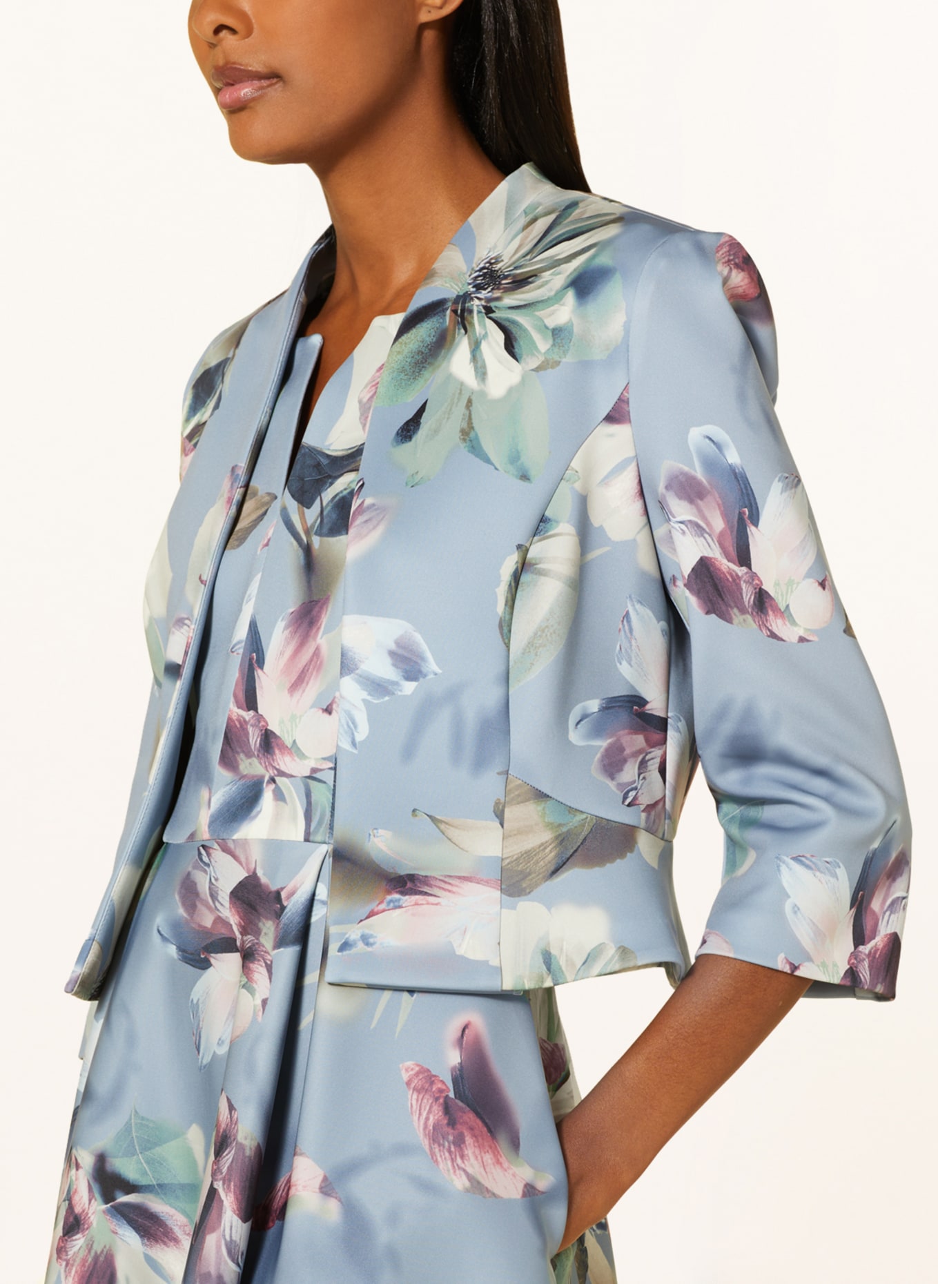 SWING Boxy jacket with 3/4 sleeves, Color: LIGHT GREEN/ LIGHT BLUE/ DUSKY PINK (Image 4)