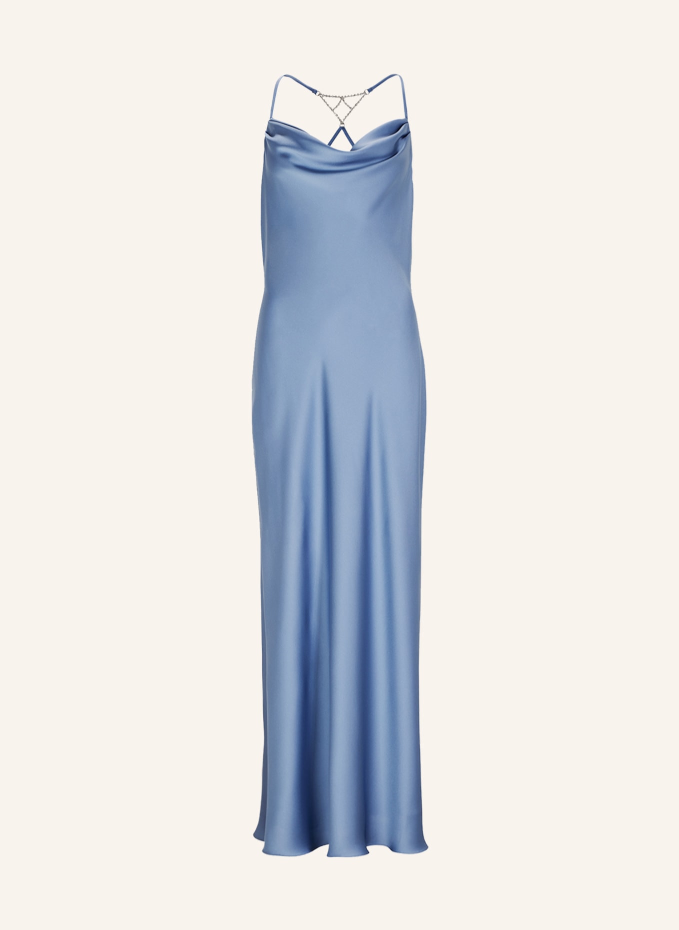 SWING Evening dress in satin, Color: BLUE GRAY (Image 1)