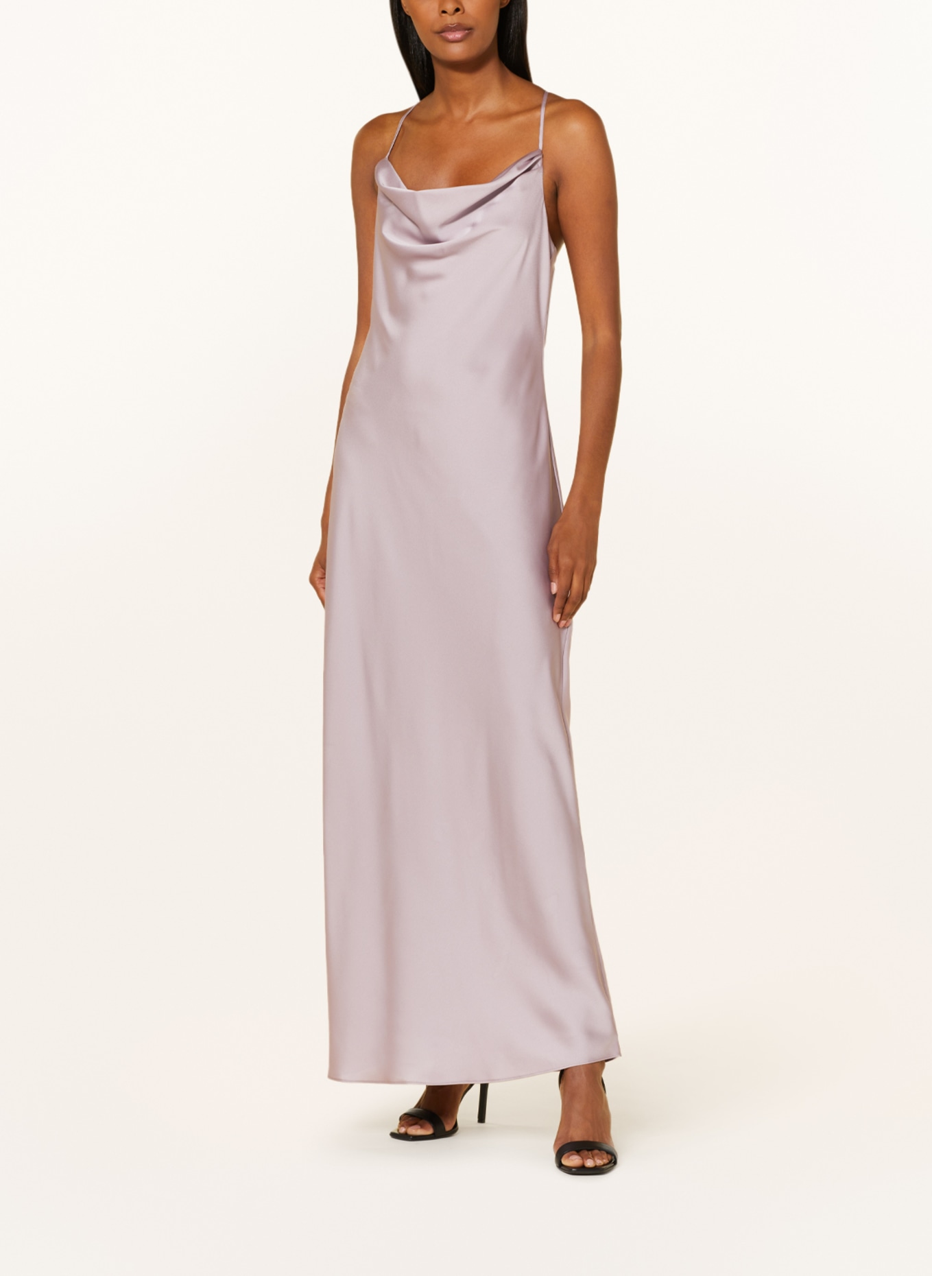 SWING Evening dress in satin, Color: ROSE (Image 2)