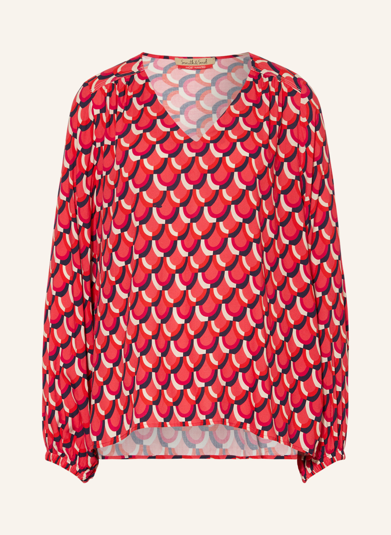 Smith & Soul Shirt blouse, Color: RED/ DARK BLUE (Image 1)