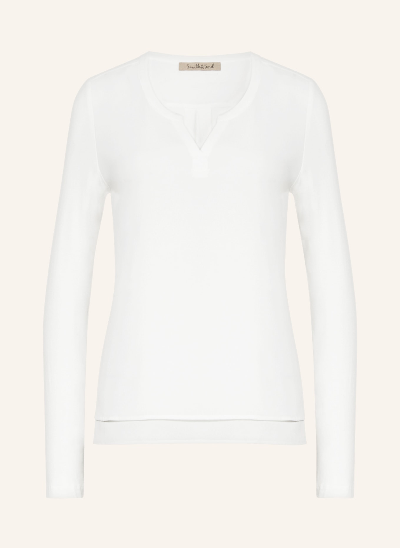 Smith & Soul Shirt blouse in mixed materials, Color: WHITE (Image 1)