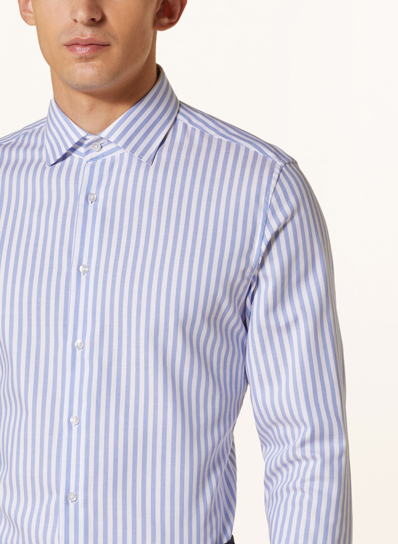seidensticker Shirt slim fit, Color: WHITE/ LIGHT BLUE (Image 4)