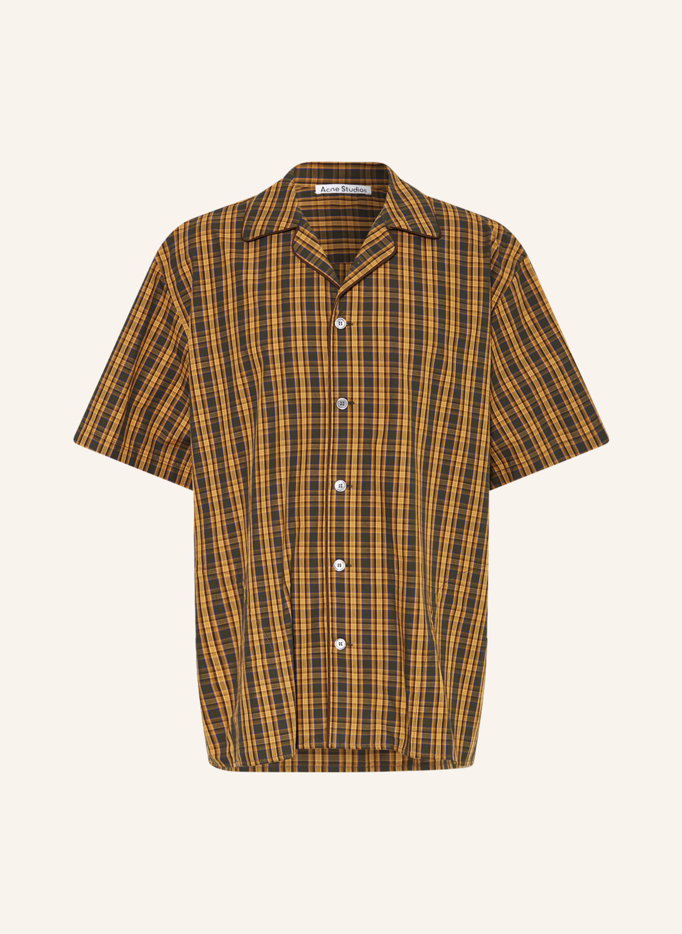 Acne Studios Resort shirt comfort fit, Color: BROWN/ LIGHT BROWN/ GREEN (Image 1)
