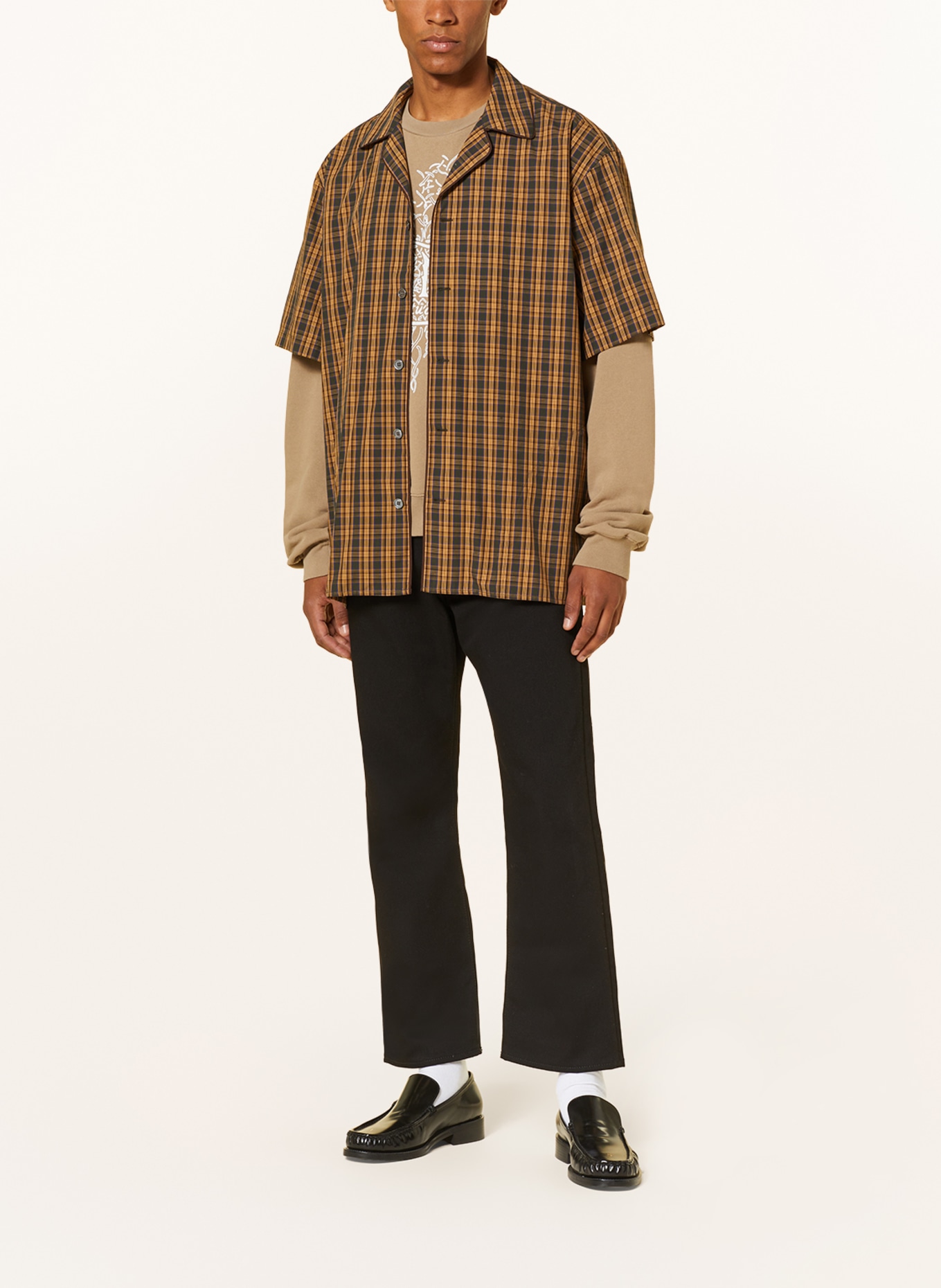 Acne Studios Resort shirt comfort fit, Color: BROWN/ LIGHT BROWN/ GREEN (Image 2)