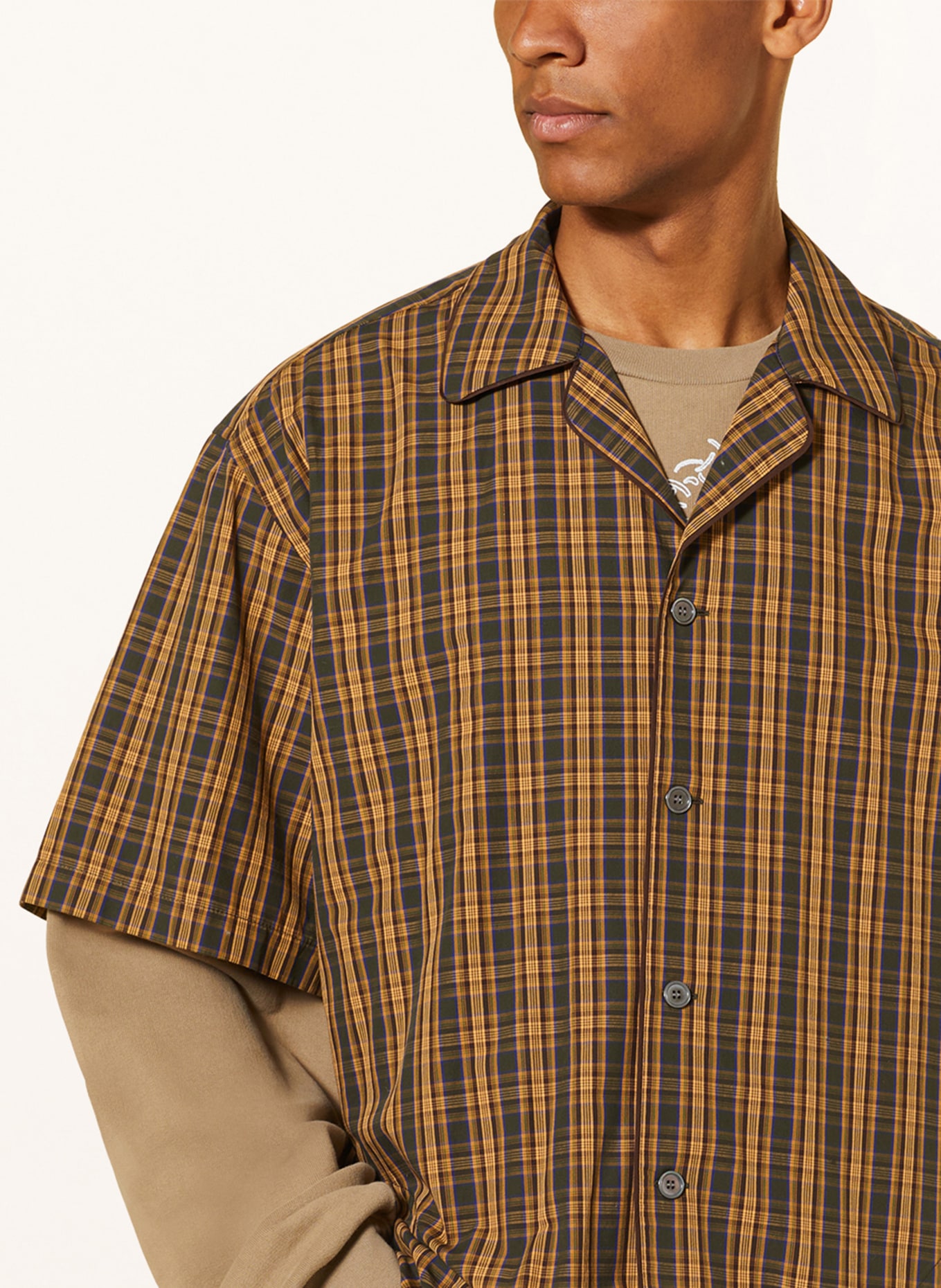 Acne Studios Resort shirt comfort fit, Color: BROWN/ LIGHT BROWN/ GREEN (Image 4)