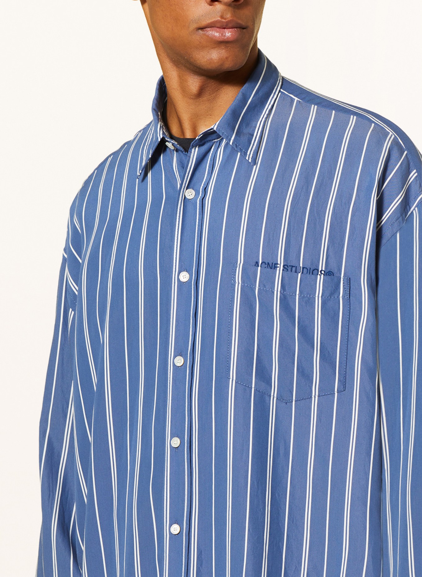 Acne Studios Shirt comfort fit, Color: BLUE/ WHITE (Image 4)