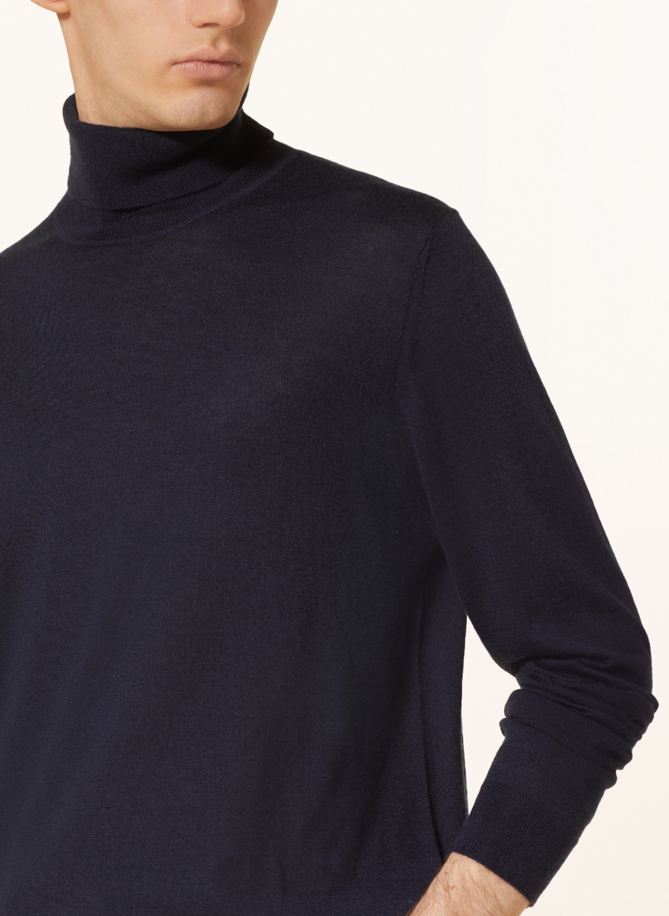 BOSS Turtleneck sweater BERNARDO in cashmere, Color: DARK BLUE (Image 4)