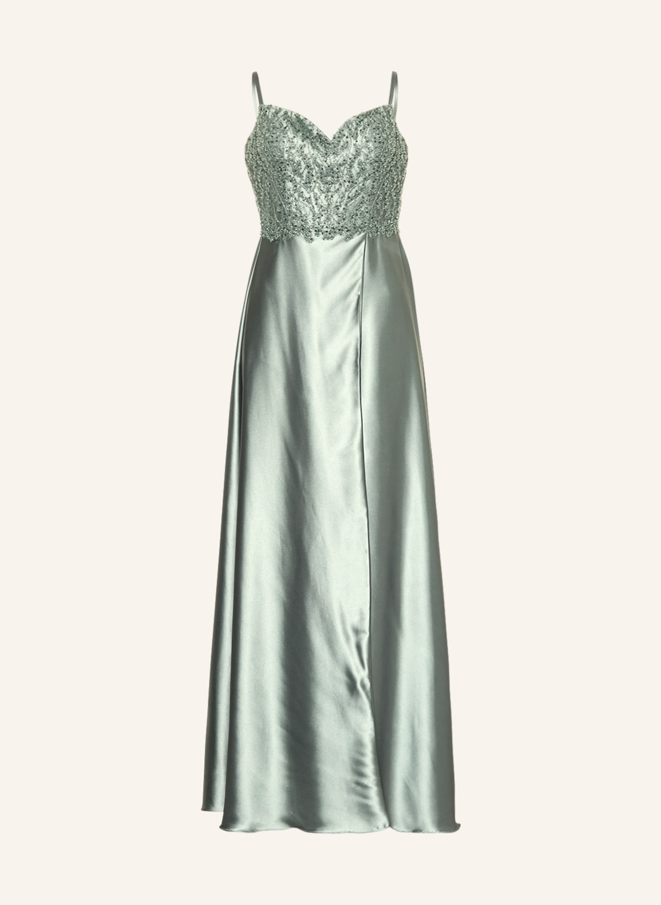 LAONA Evening dress with sequins and decorative beads, Color: LIGHT GREEN (Image 1)