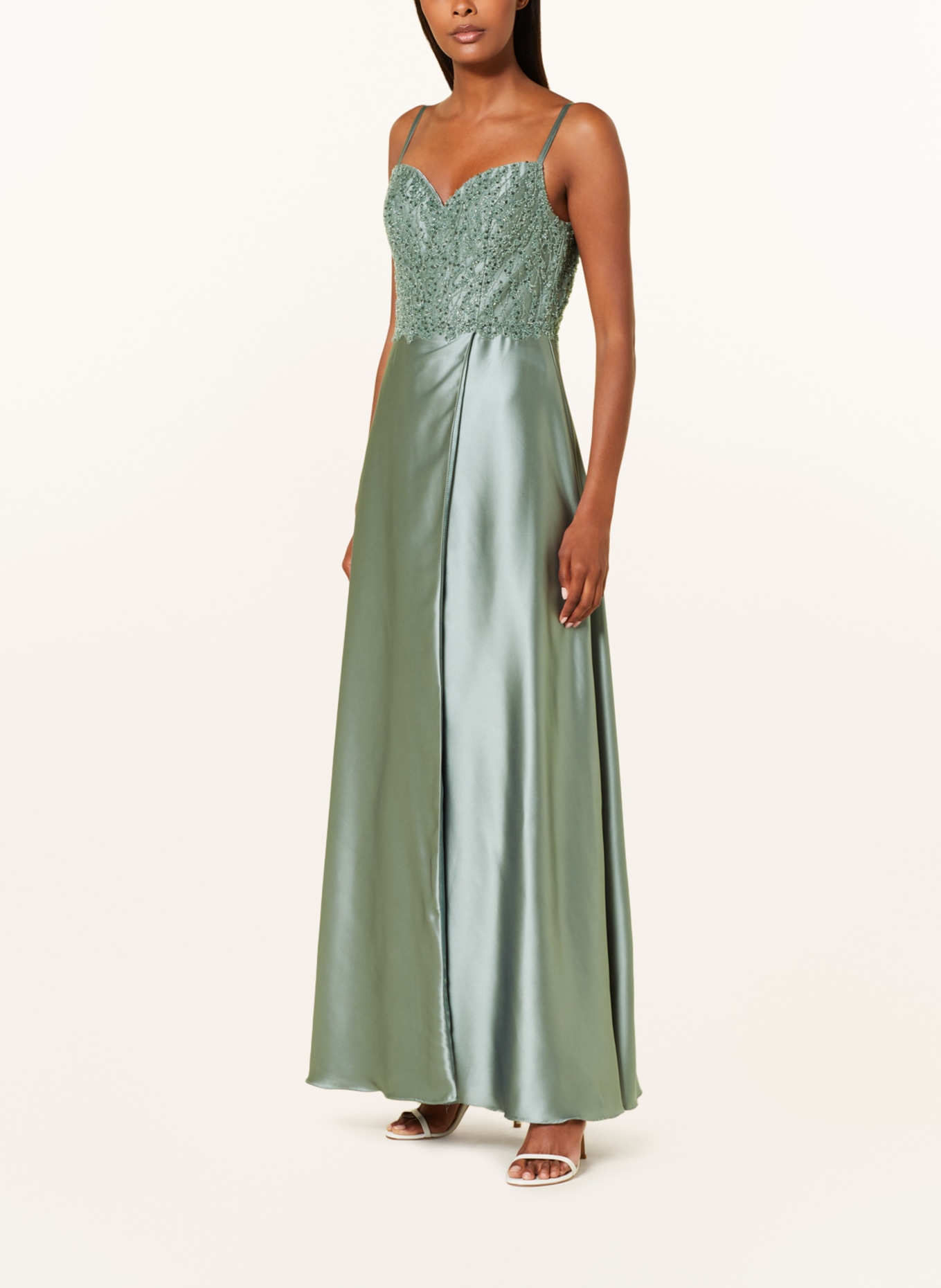 LAONA Evening dress with sequins and decorative beads, Color: LIGHT GREEN (Image 2)