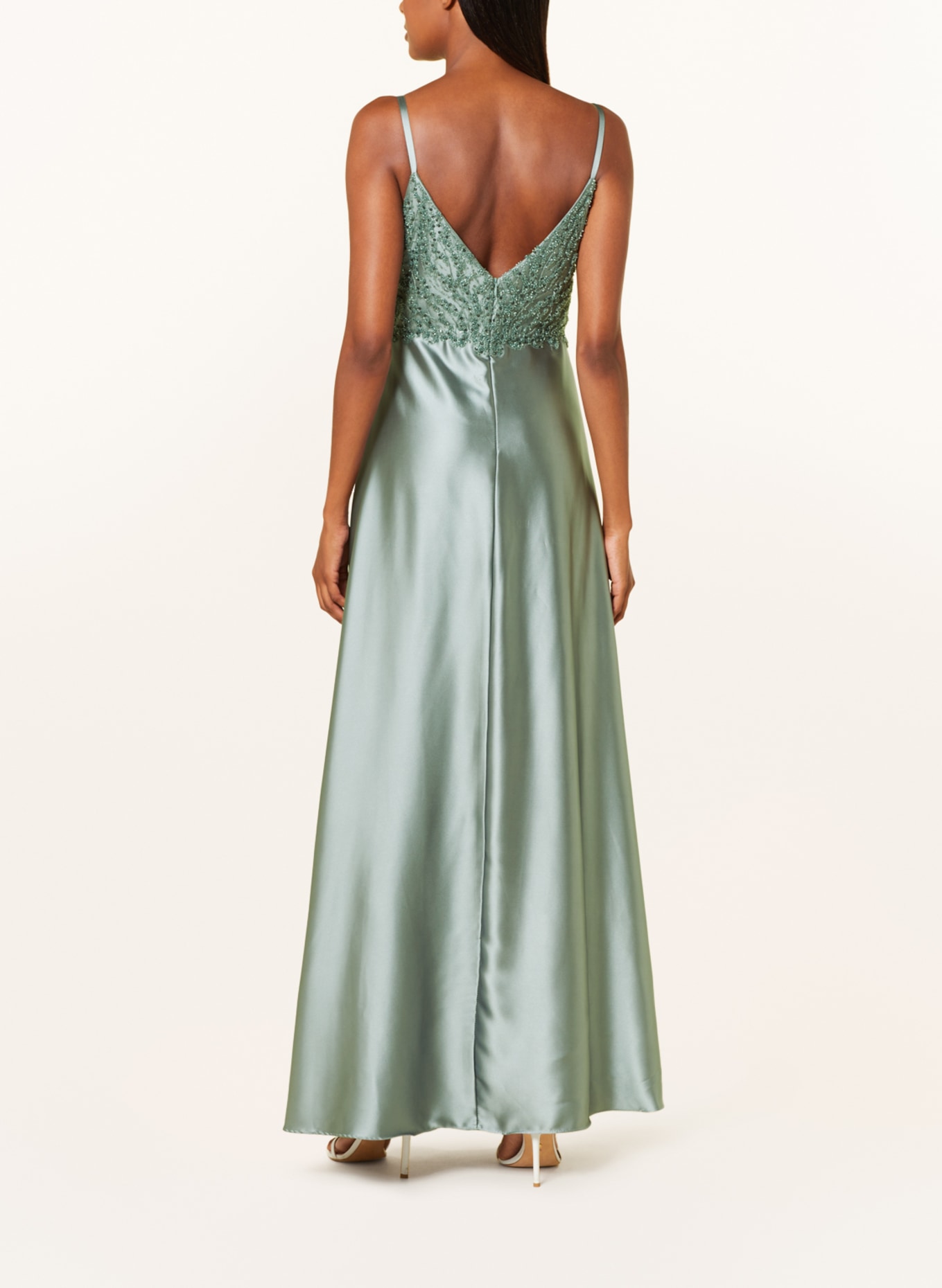 LAONA Evening dress with sequins and decorative beads, Color: LIGHT GREEN (Image 3)