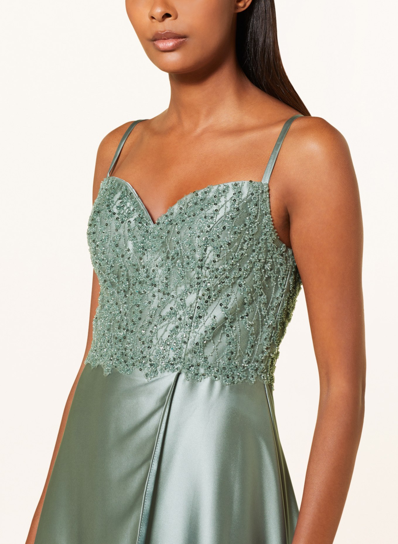 LAONA Evening dress with sequins and decorative beads, Color: LIGHT GREEN (Image 5)
