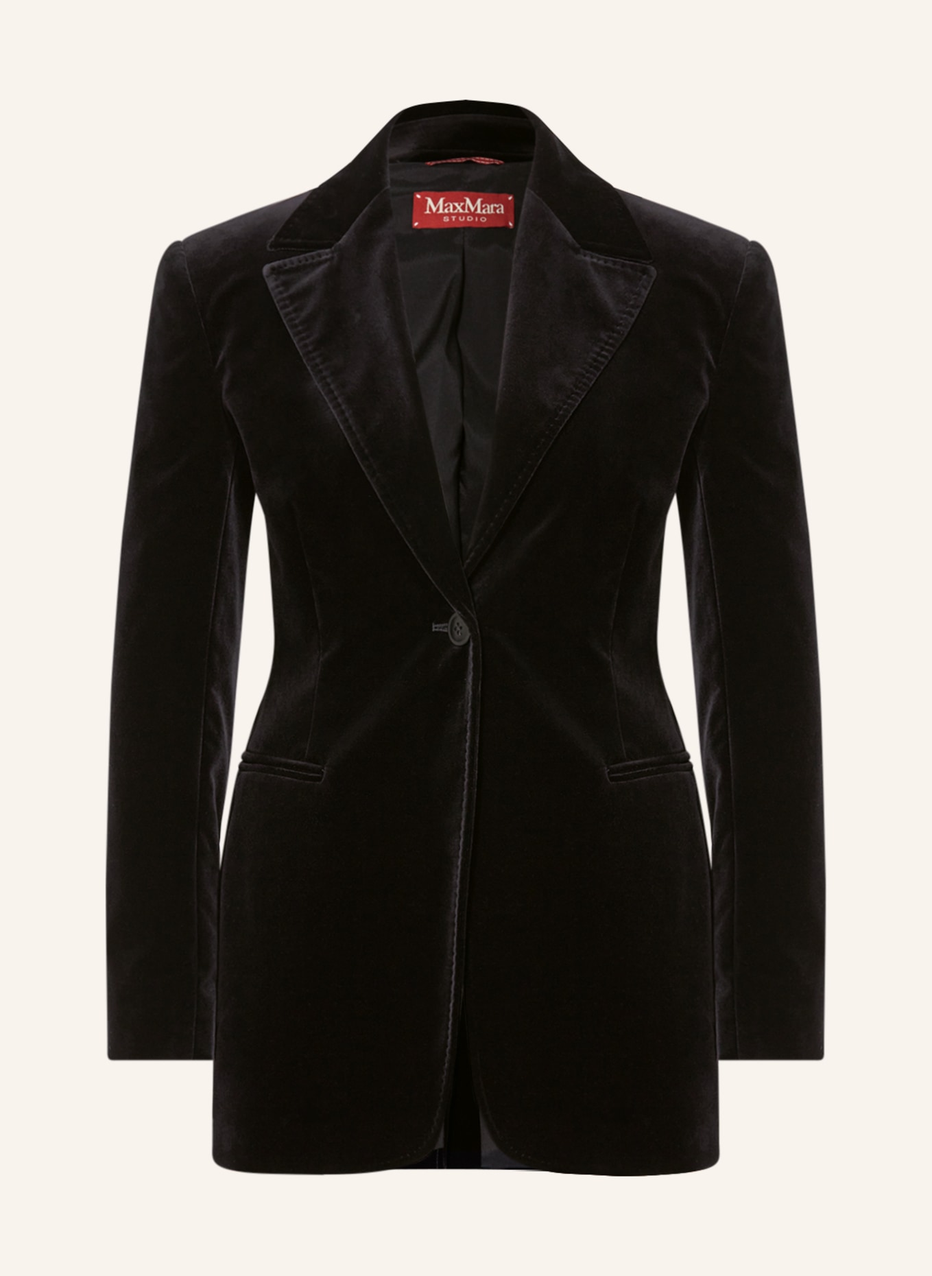 MaxMara STUDIO Velvet blazer BONN, Color: BLACK (Image 1)
