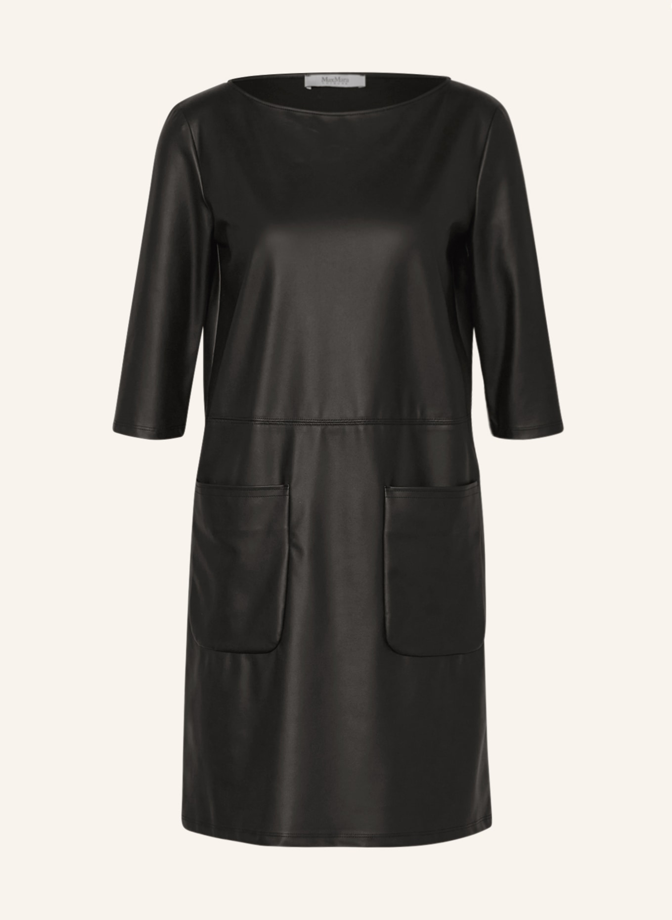 MaxMara LEISURE Dress BAIOCCO in leather look, Color: BLACK (Image 1)