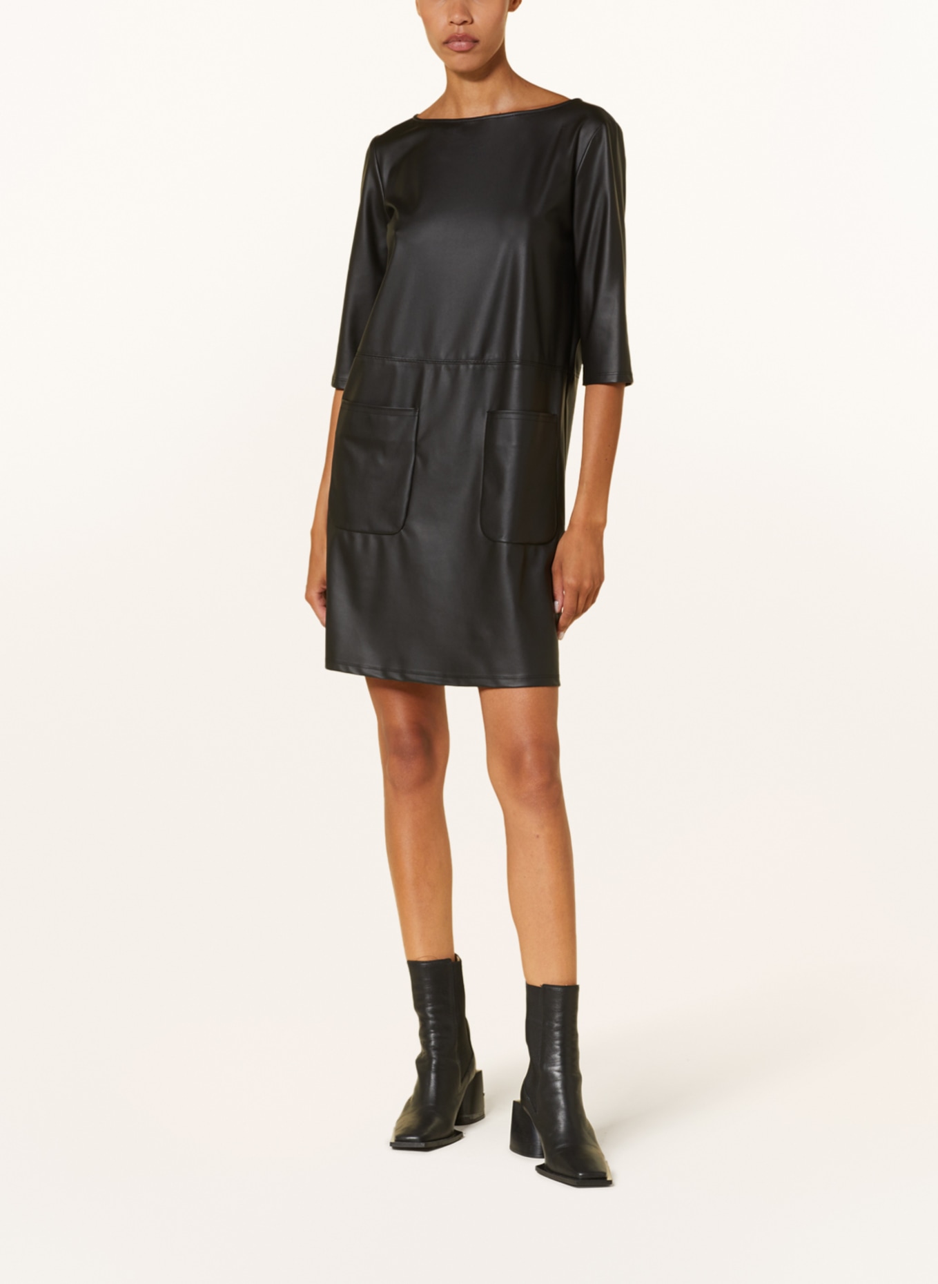 MaxMara LEISURE Dress BAIOCCO in leather look, Color: BLACK (Image 2)
