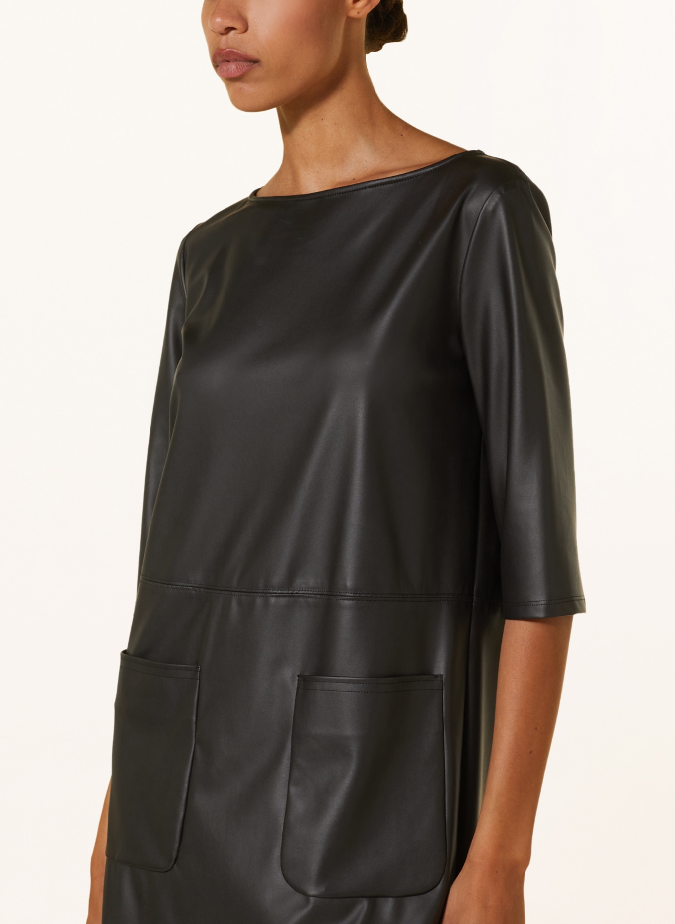MaxMara LEISURE Dress BAIOCCO in leather look, Color: BLACK (Image 4)