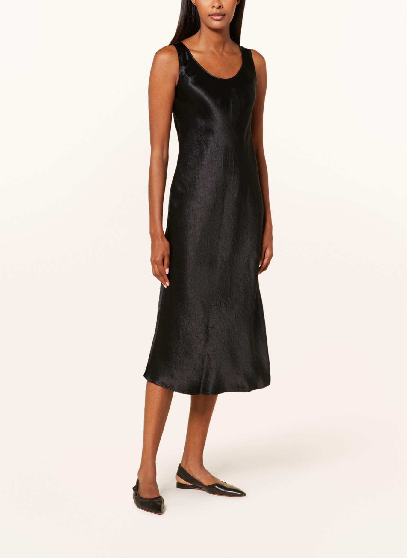 MaxMara LEISURE Satin dress TALETE, Color: BLACK (Image 2)