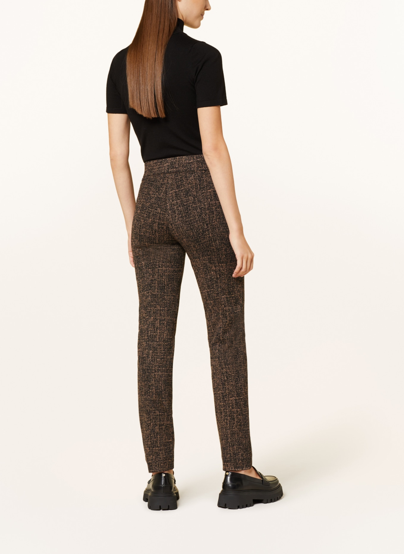 RAFFAELLO ROSSI Jersey trousers OTTI, Color: DARK BROWN/ BEIGE (Image 3)