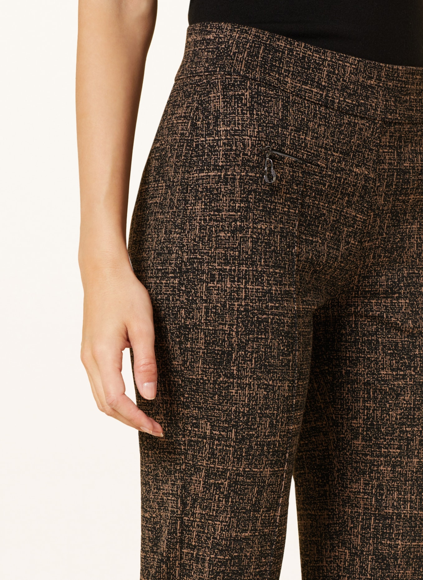 RAFFAELLO ROSSI Jersey trousers OTTI, Color: DARK BROWN/ BEIGE (Image 5)