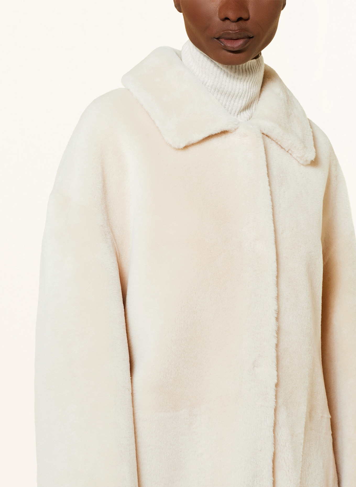 manzoni 24 Reversible lambskin coat, Color: CREAM (Image 5)