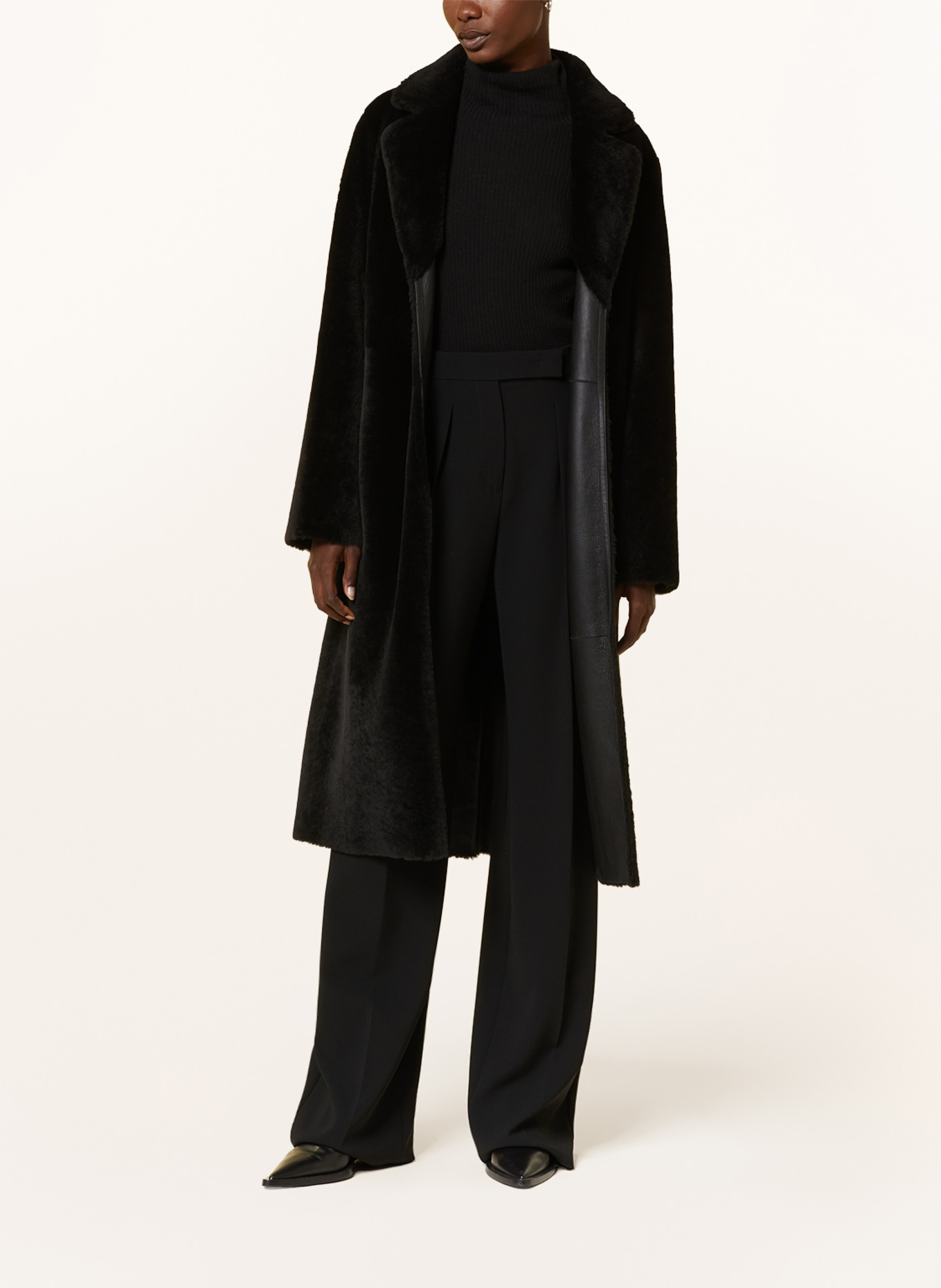 manzoni 24 Reversible lambskin coat, Color: BLACK (Image 3)