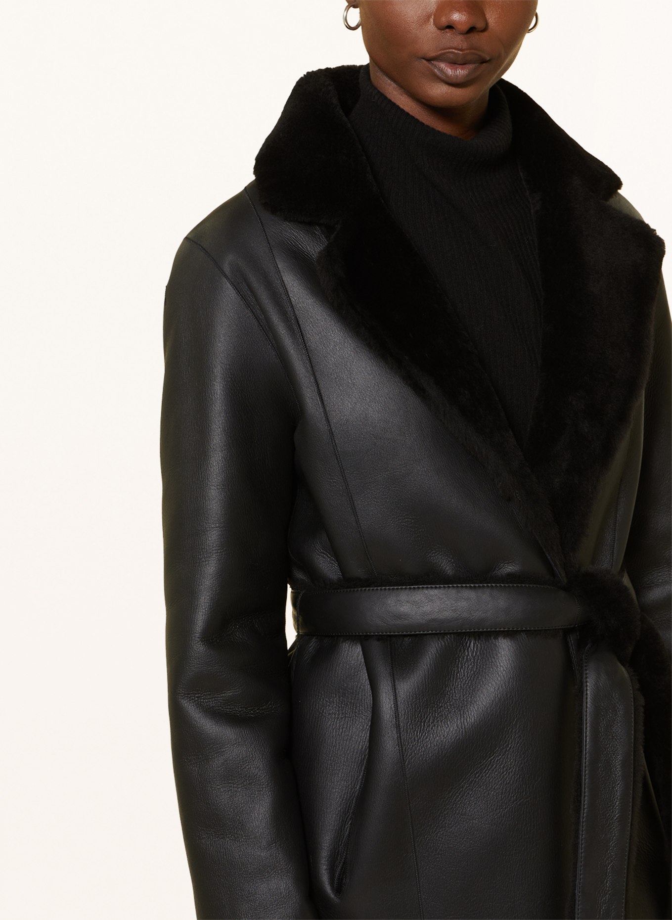 manzoni 24 Reversible lambskin coat, Color: BLACK (Image 5)