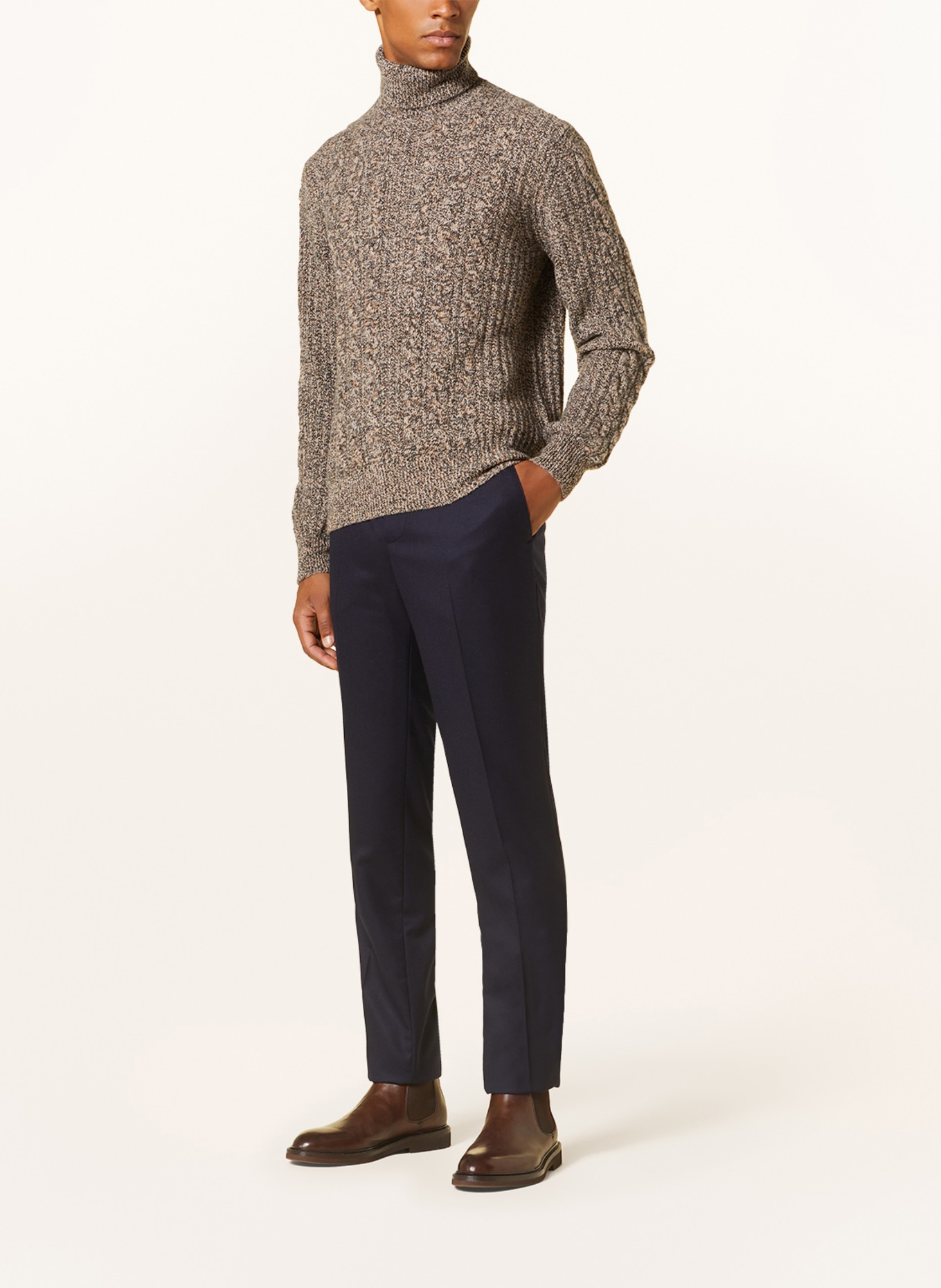 AGNONA Turtleneck sweater, Color: CAMEL/ DARK BROWN (Image 2)