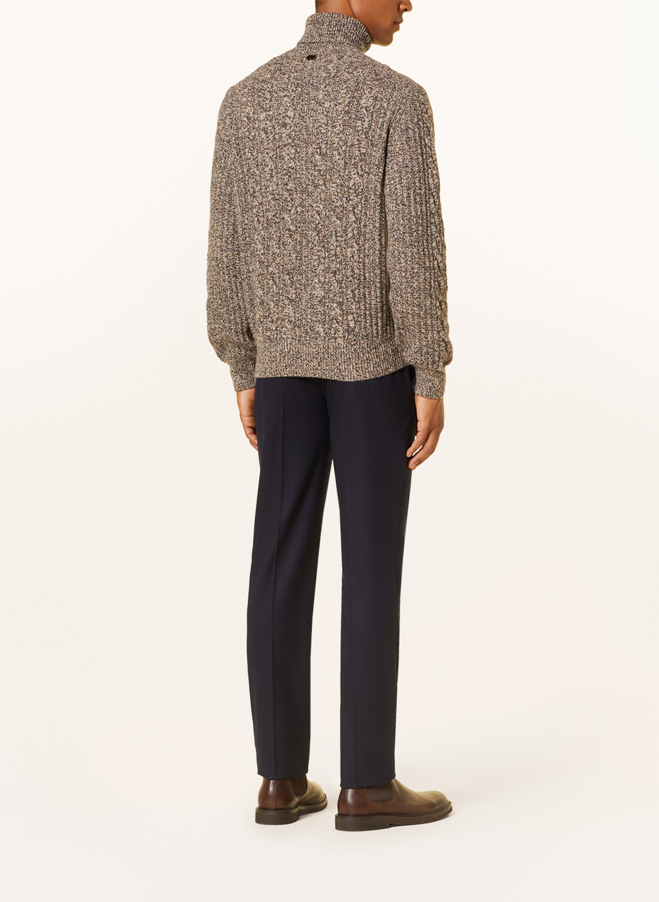 AGNONA Turtleneck sweater, Color: CAMEL/ DARK BROWN (Image 3)