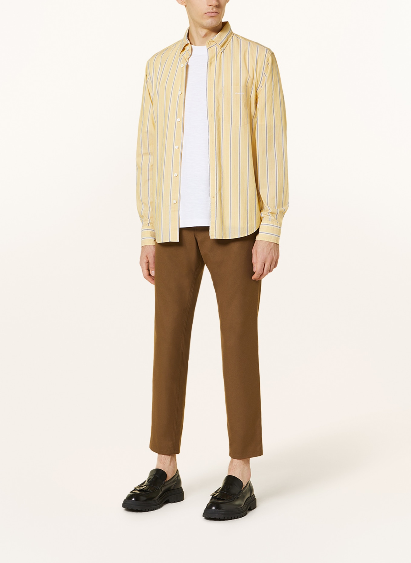 ALBERTO Flannel trousers ROBIN tapered fit: BROWN