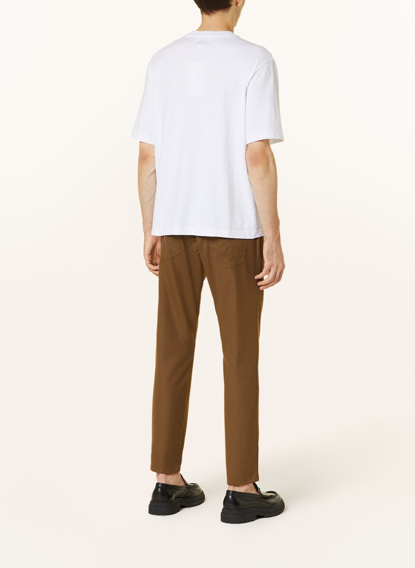 ALBERTO Flannel trousers ROBIN tapered fit: BROWN