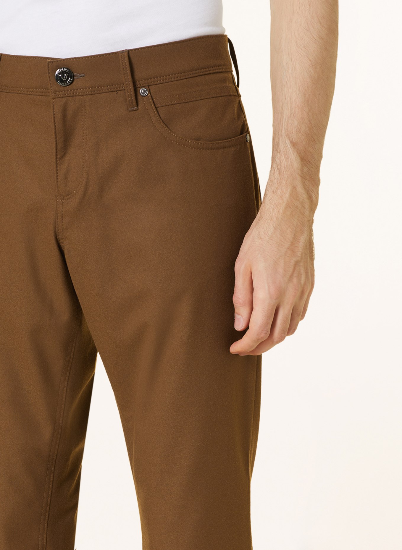 ALBERTO Flannel trousers ROBIN tapered fit: BROWN