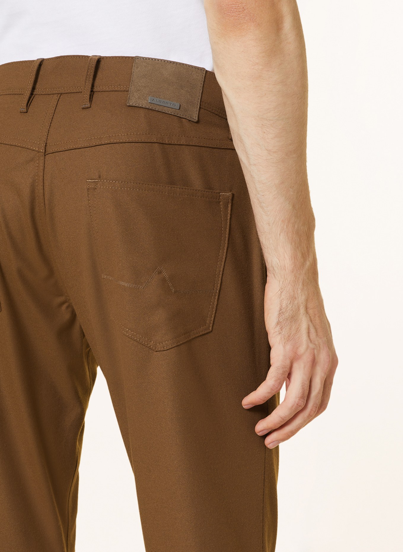 ALBERTO Flannel trousers ROBIN tapered fit: BROWN